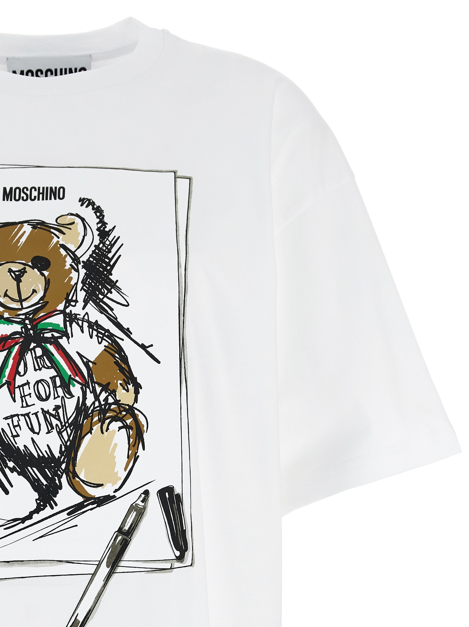 Shop Moschino Printed T-shirt In White