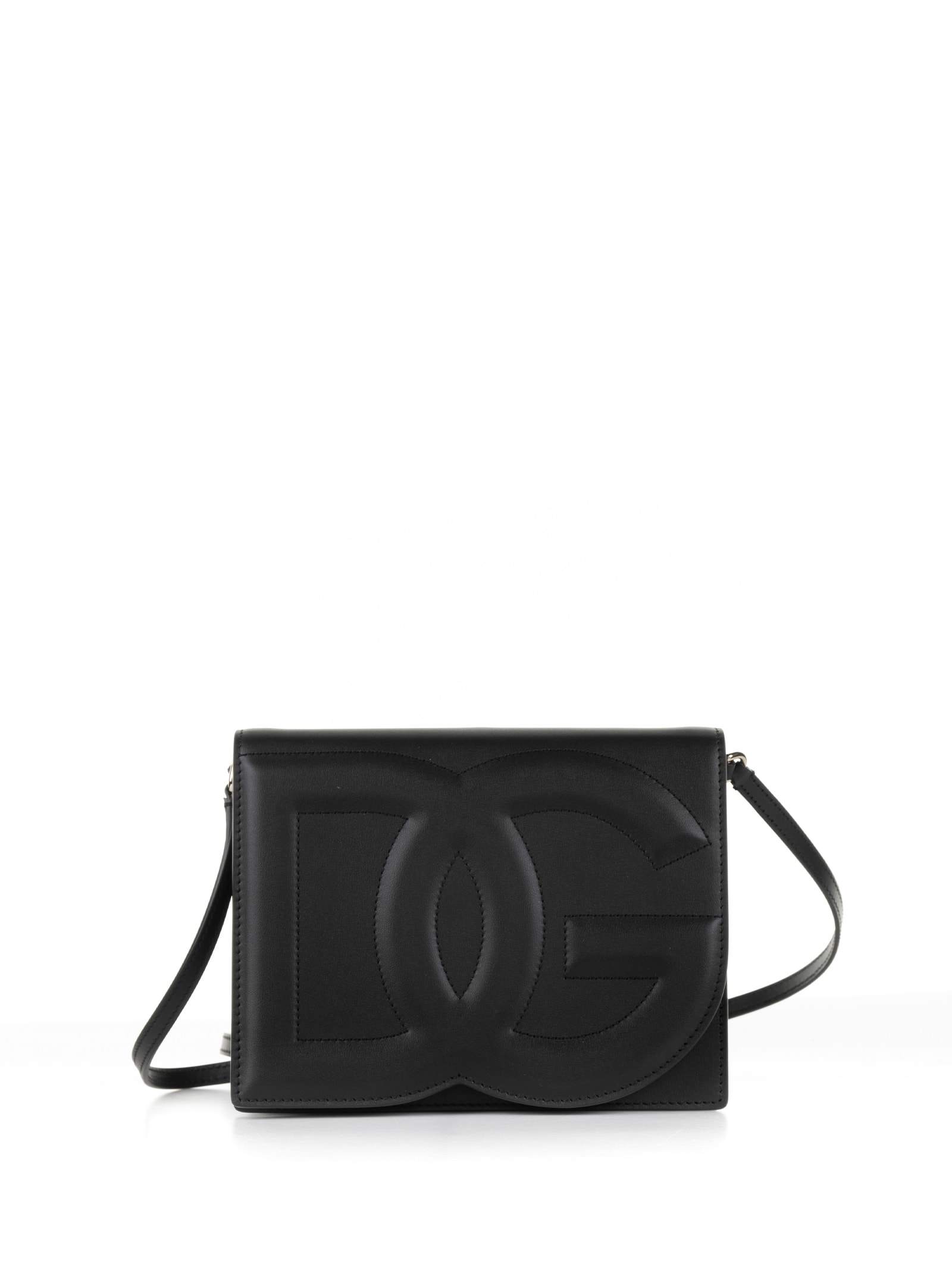 Shop Dolce & Gabbana Black Leather Shoulder Bag In Nero
