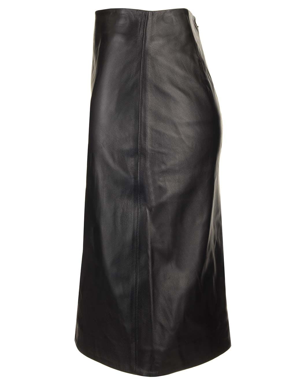 LOULOU STUDIO LEATHER MIDI SKIRT