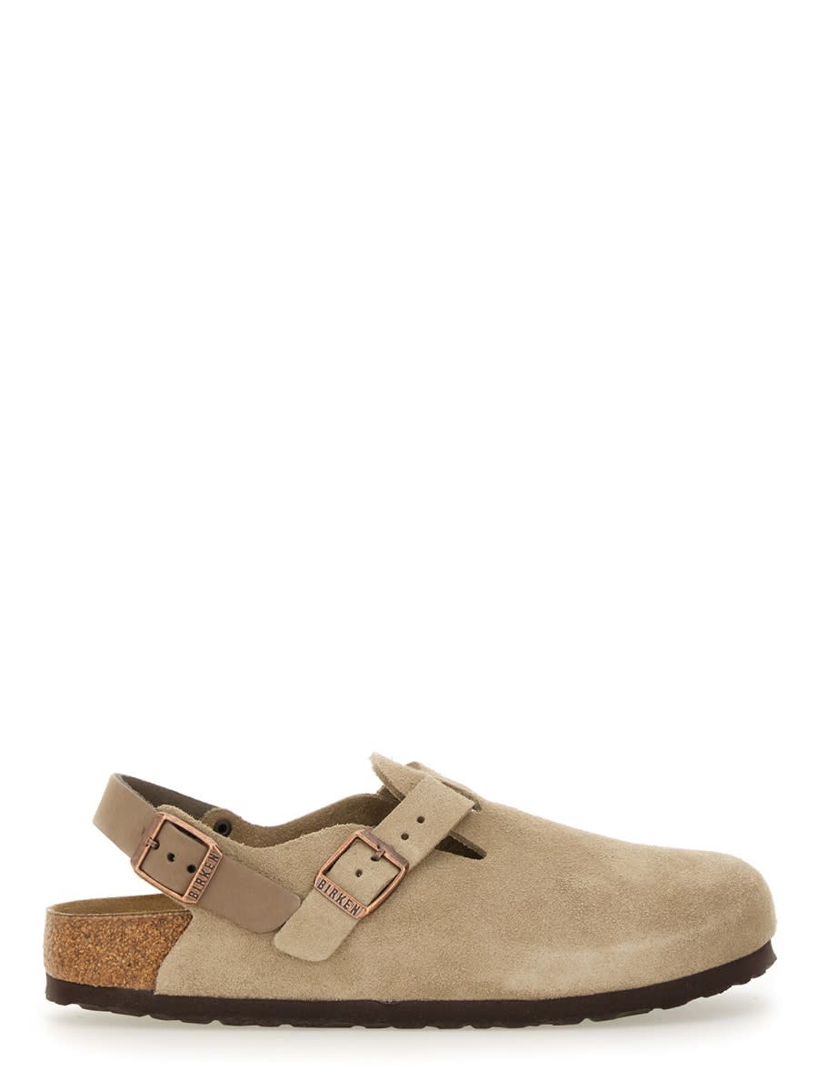 Birkenstock Tokio Ii Suede Mule In Gray