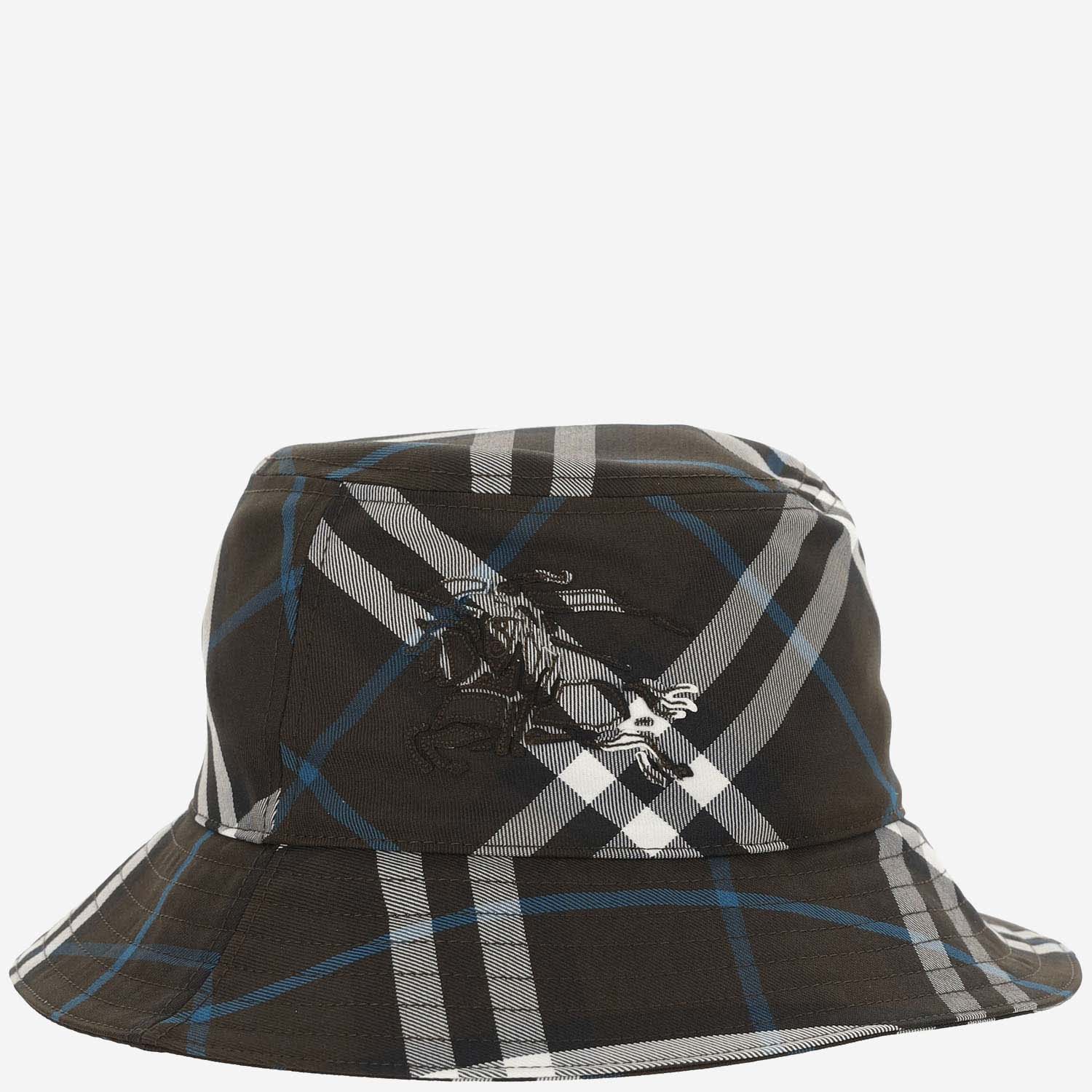 Twill Bucket Hat With Check Pattern