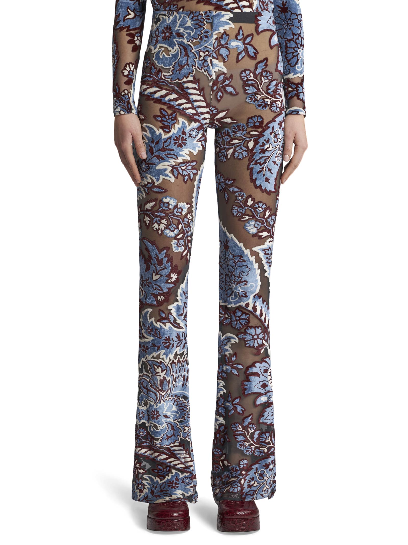 Shop Etro Trousers In Multicolour