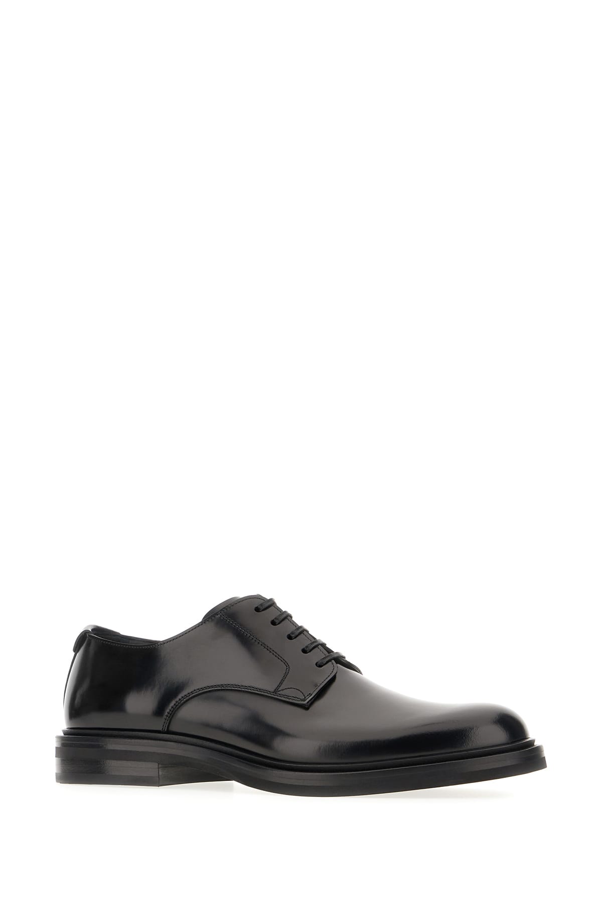 Shop Dolce & Gabbana Black Leather Lace-up Shoes In Nero