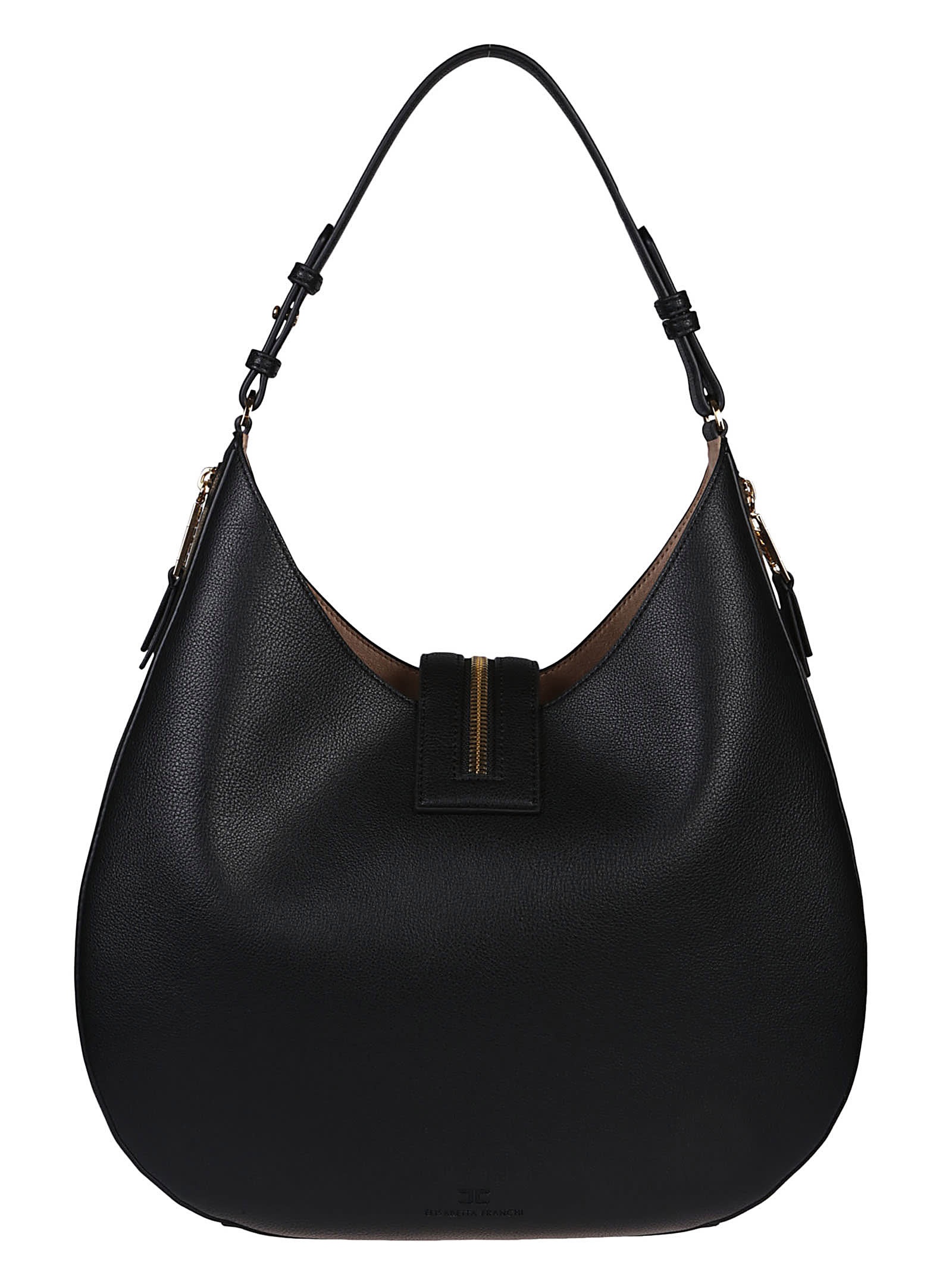 Shop Elisabetta Franchi Hobo Bag In Nero