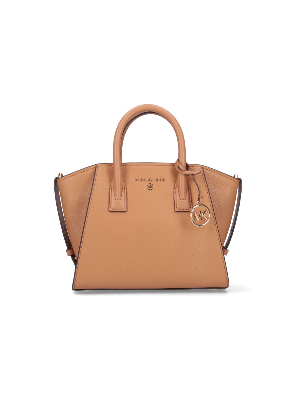 Shop Michael Kors Small Handbag Avril In Beige