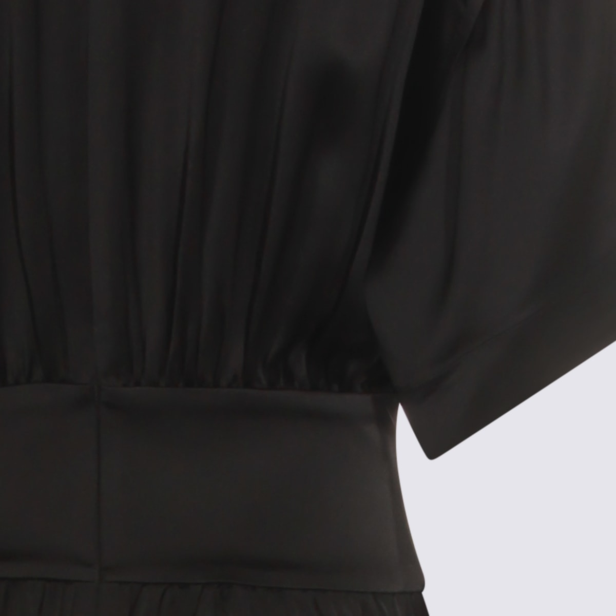 Totême Black Satin Tee Dress In Black