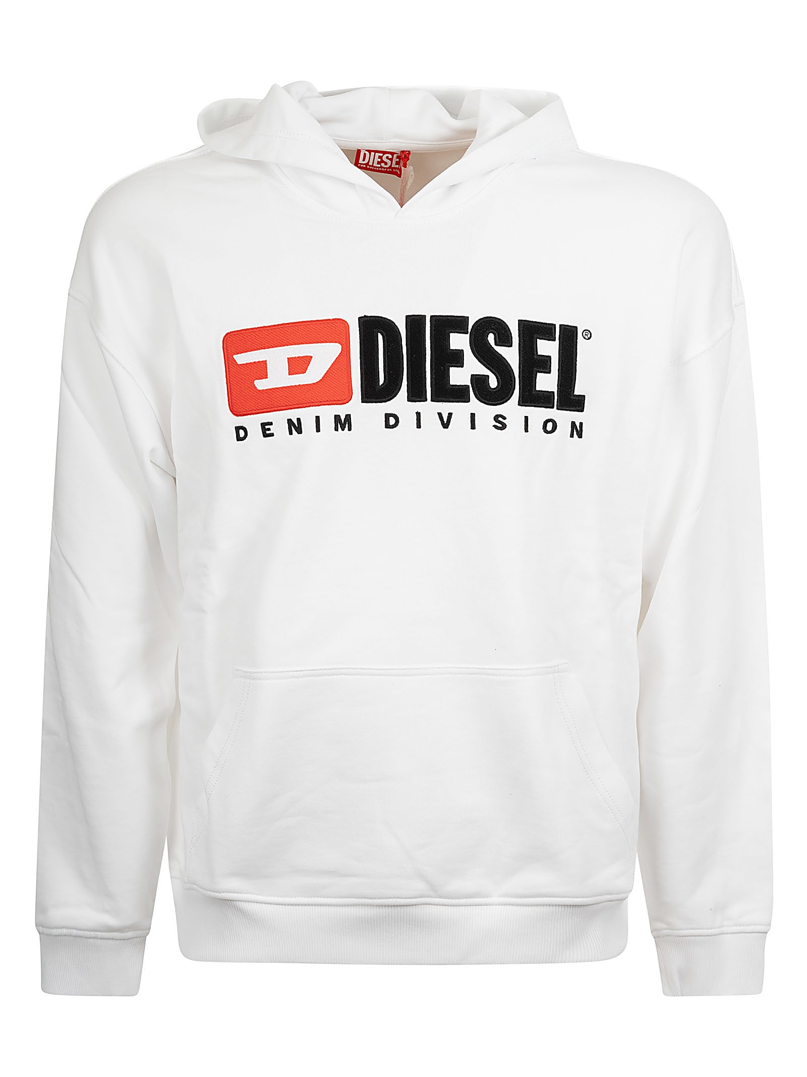 Shop Diesel Logo Print Hoodie In C