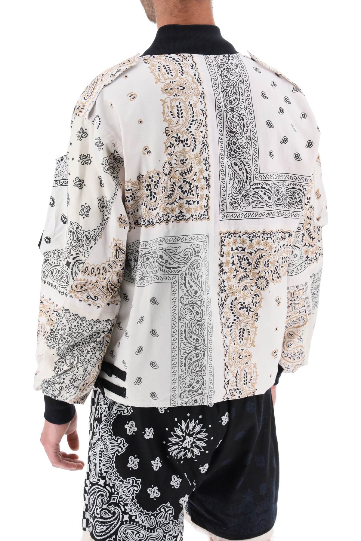 Shop Children Of The Discordance Bomber Jacket With Bandana Motif In White (white)