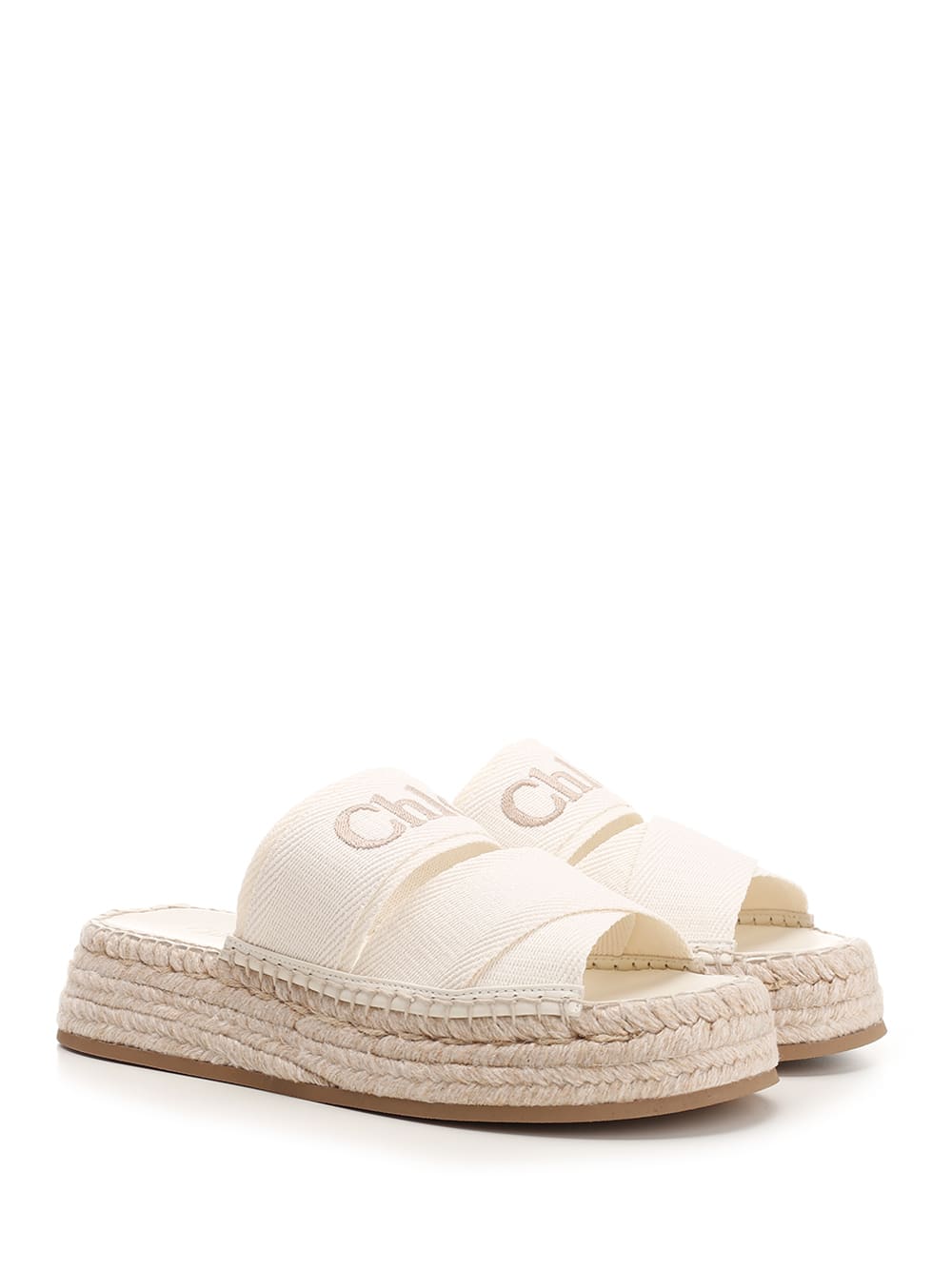 Shop Chloé Mila Flatform Sandal In Bianco