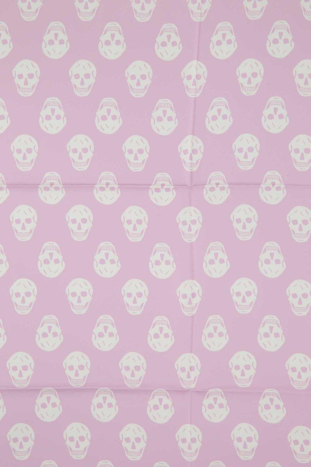 Shop Alexander Mcqueen Allover Skull Printed Scarf In Pink