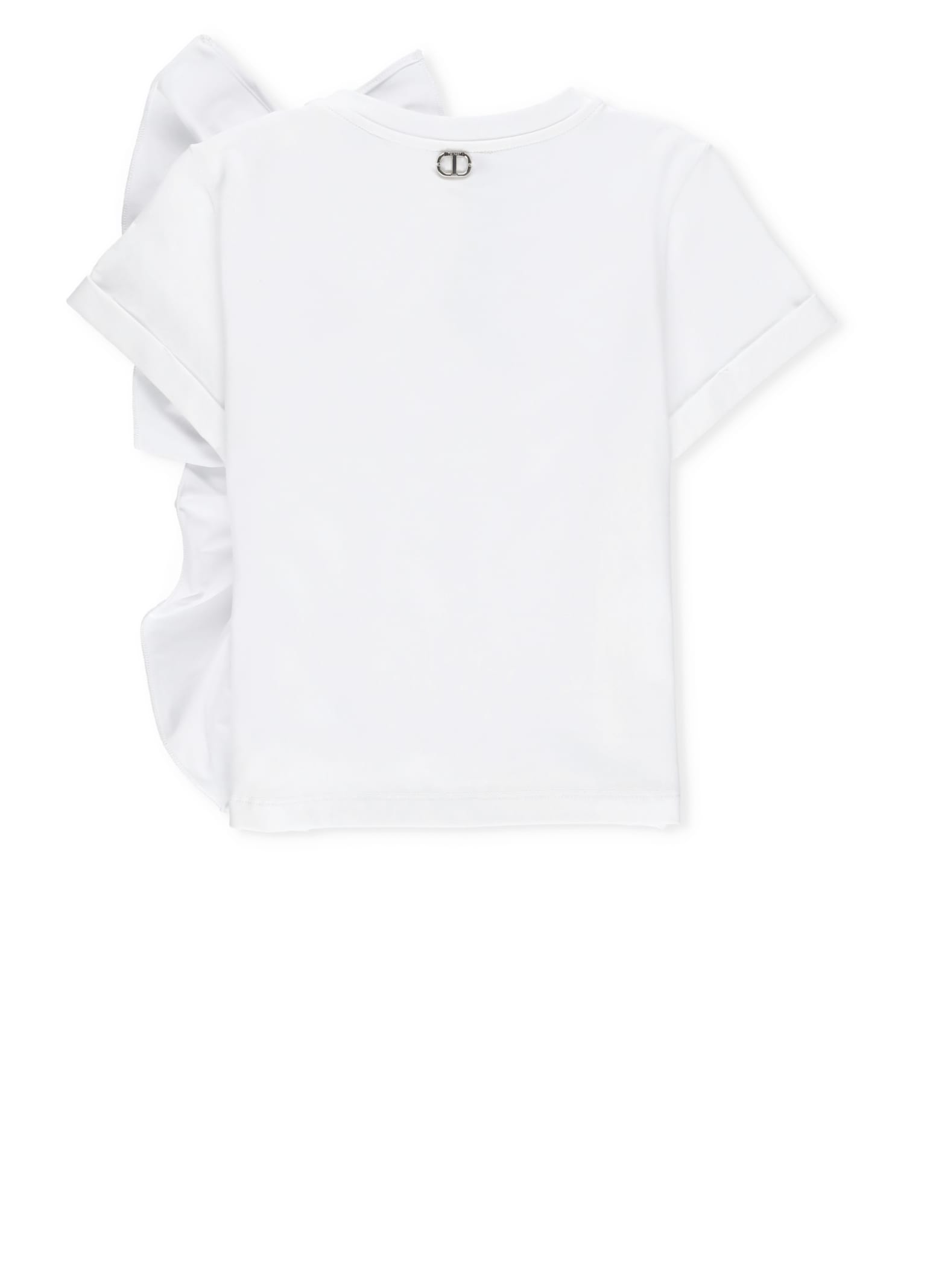 Shop Twinset T-shirt With Volant In White