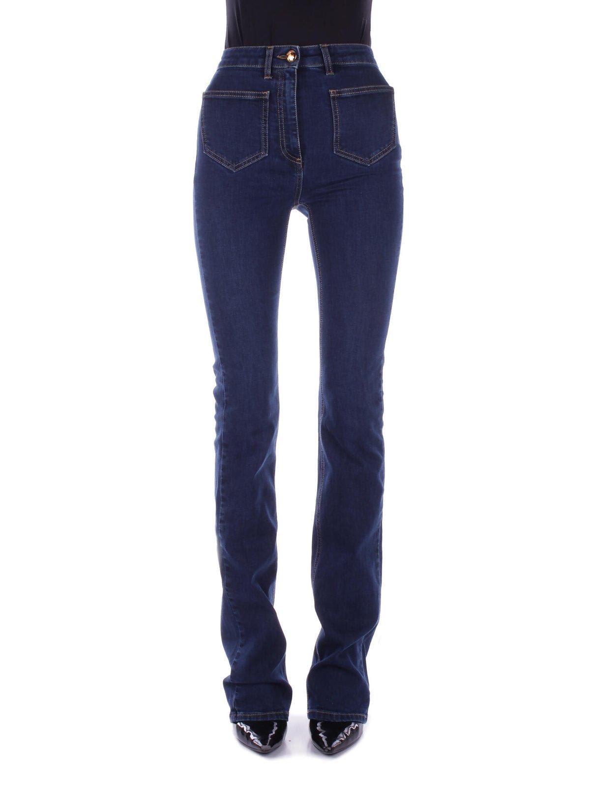 Logo Plaque Straight Leg Jeans