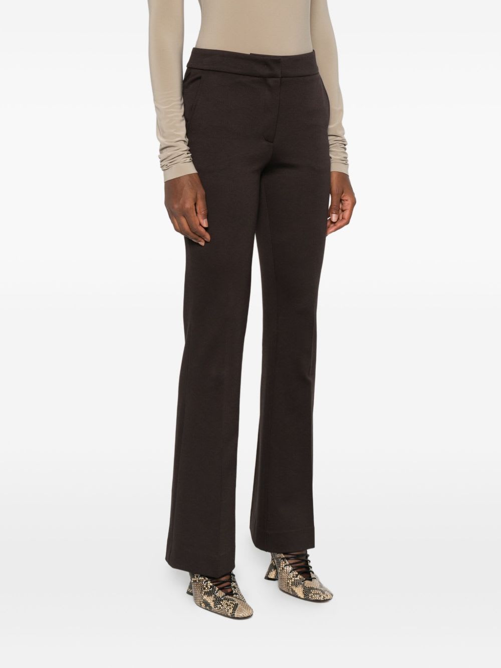 Via Masini 80 Side-pocket Straight-hem Trousers In Black