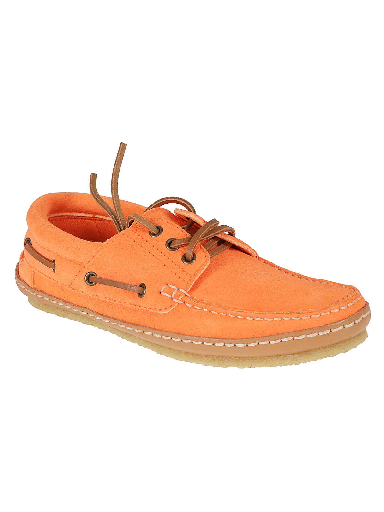 Saint Laurent Ashe Suede Deck-shoes In Orange
