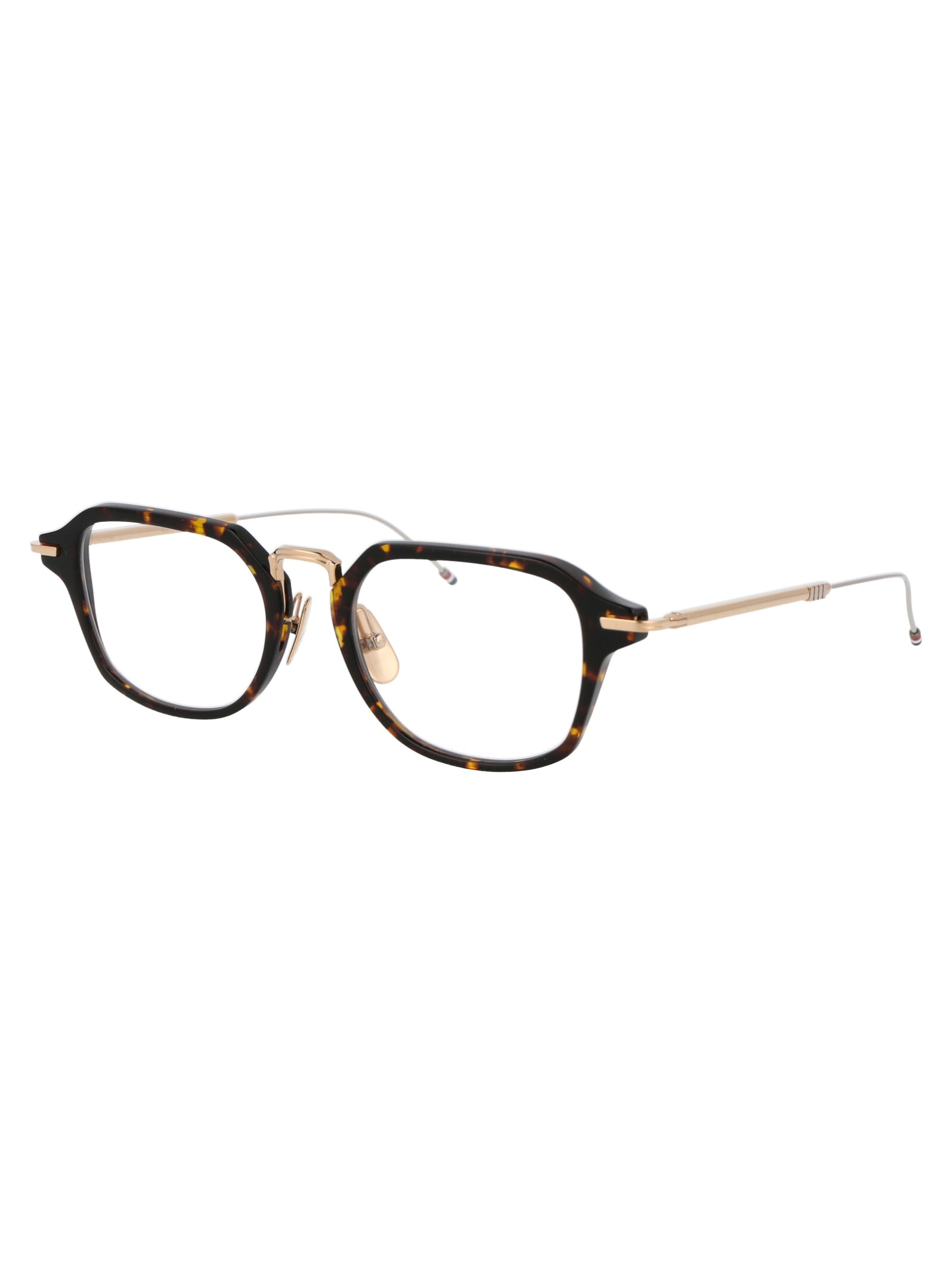 Shop Thom Browne Tb-423 Glasses In 02 Tortoise White Gold W/ Clear
