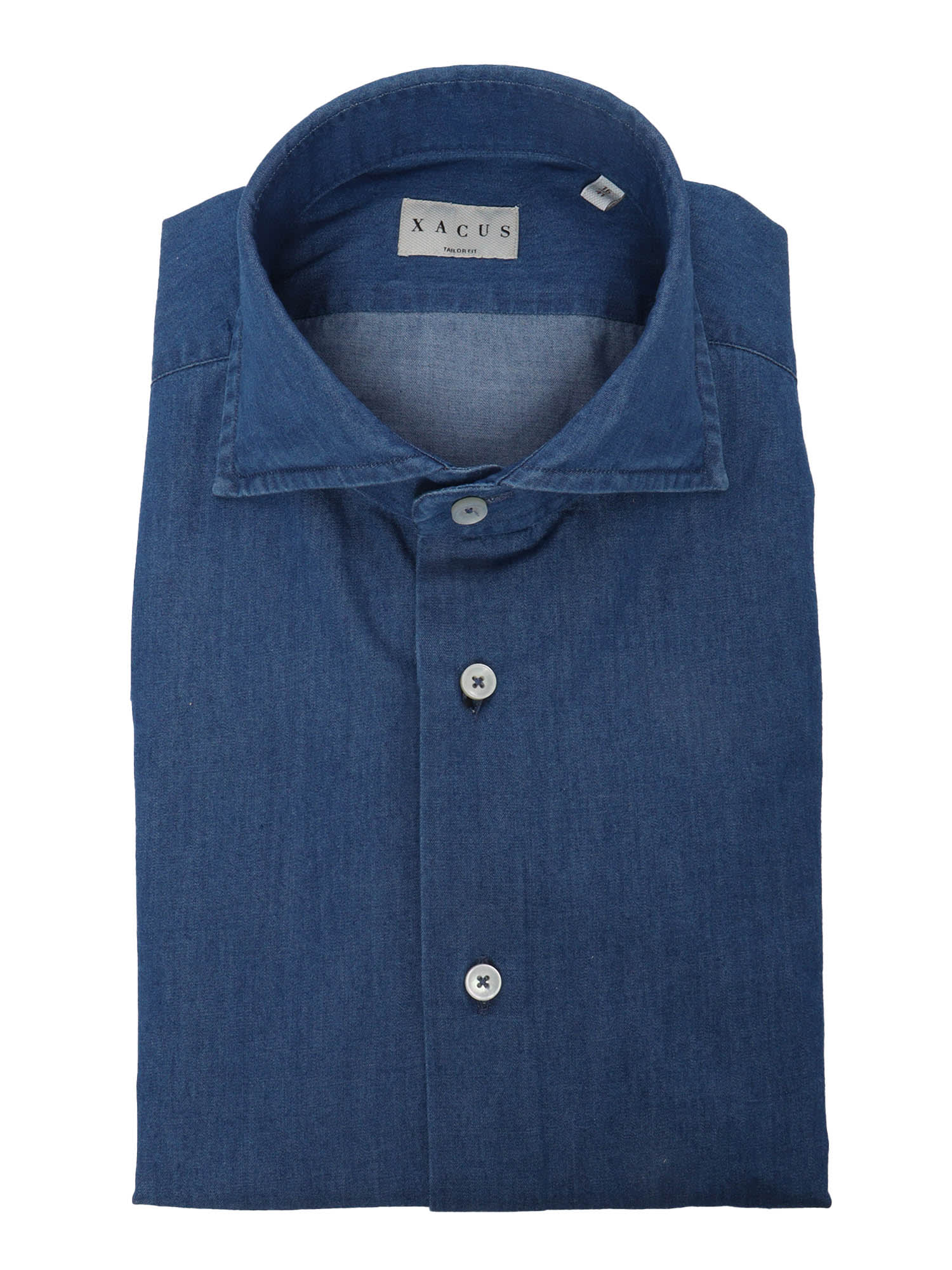 Shop Xacus Blue Cotton Shirt In Multicolor
