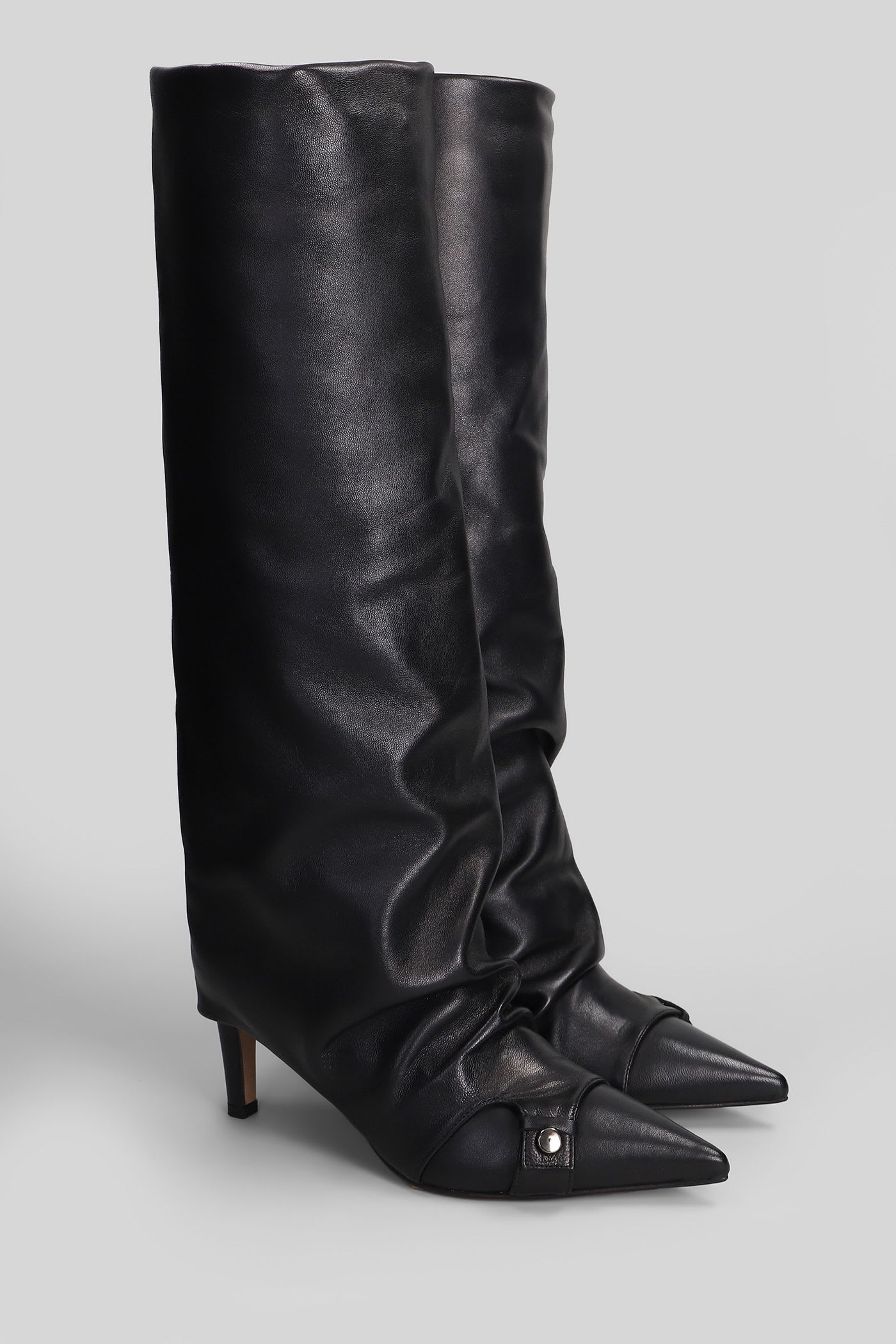 The Seller High Heels Boots In Black Leather In Black