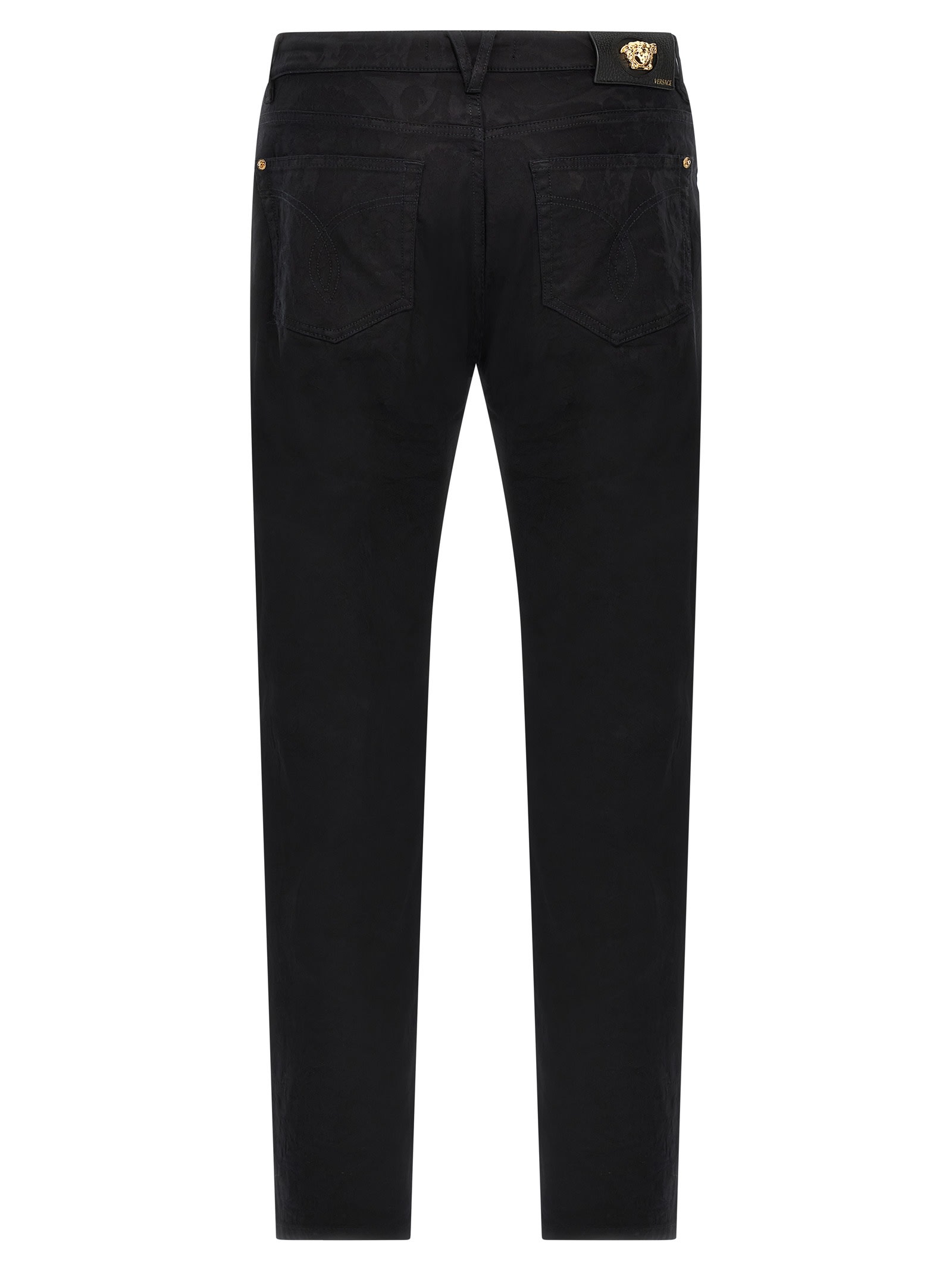 Versace Black Barocco Pants In Black
