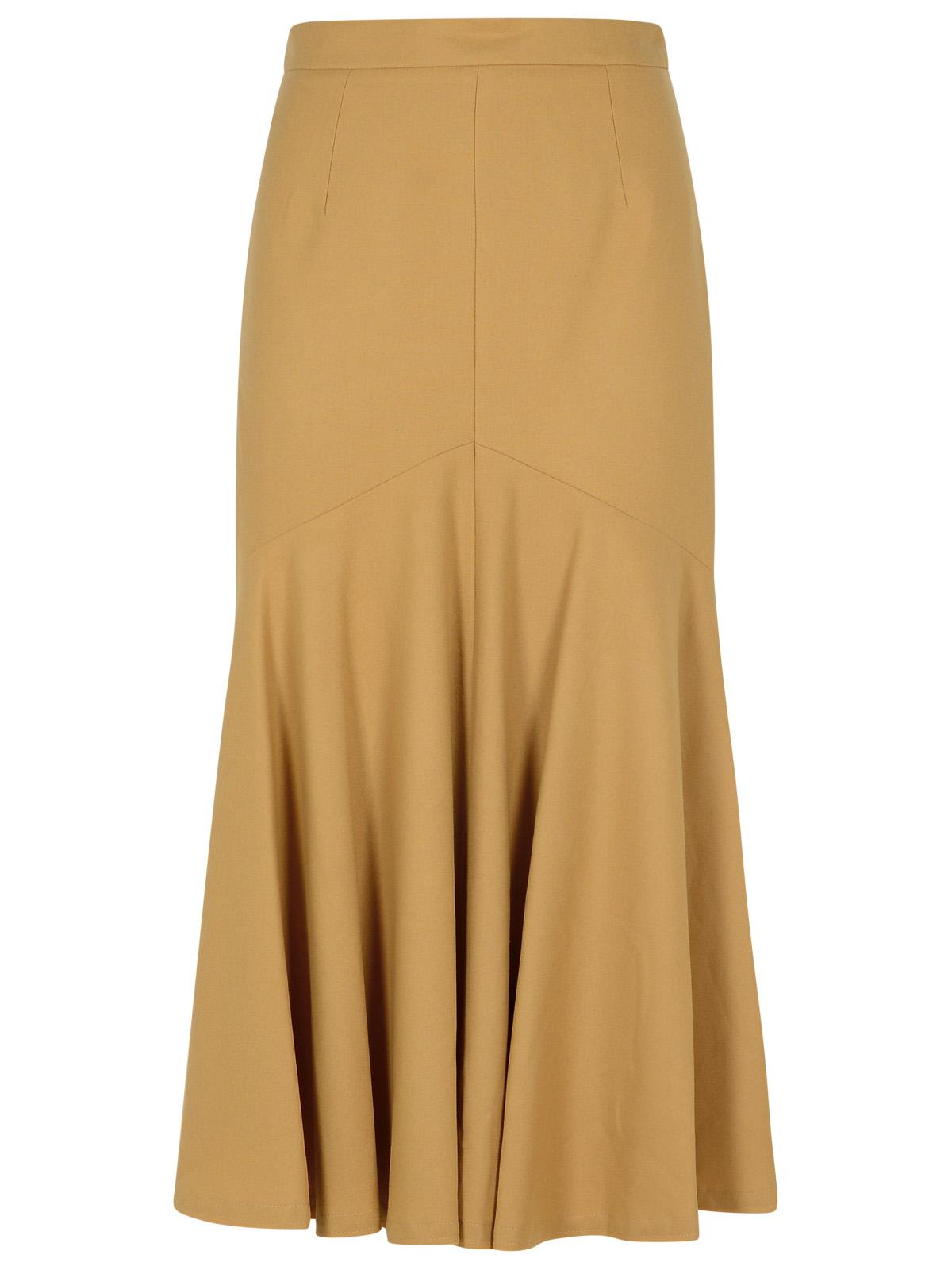 Beige Wool Blend Skirt