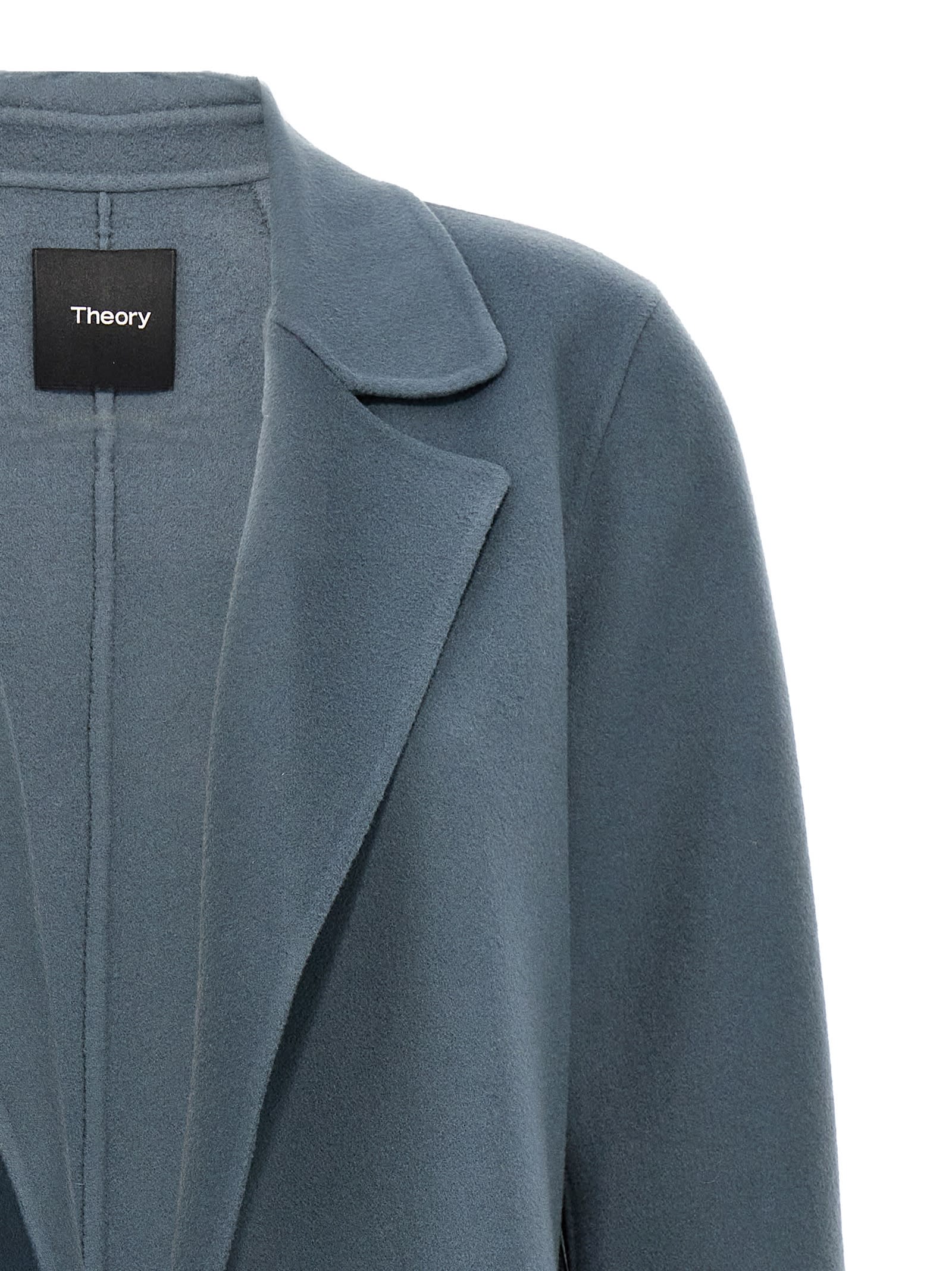 Shop Theory Clairene New Divide Coat In Light Blue