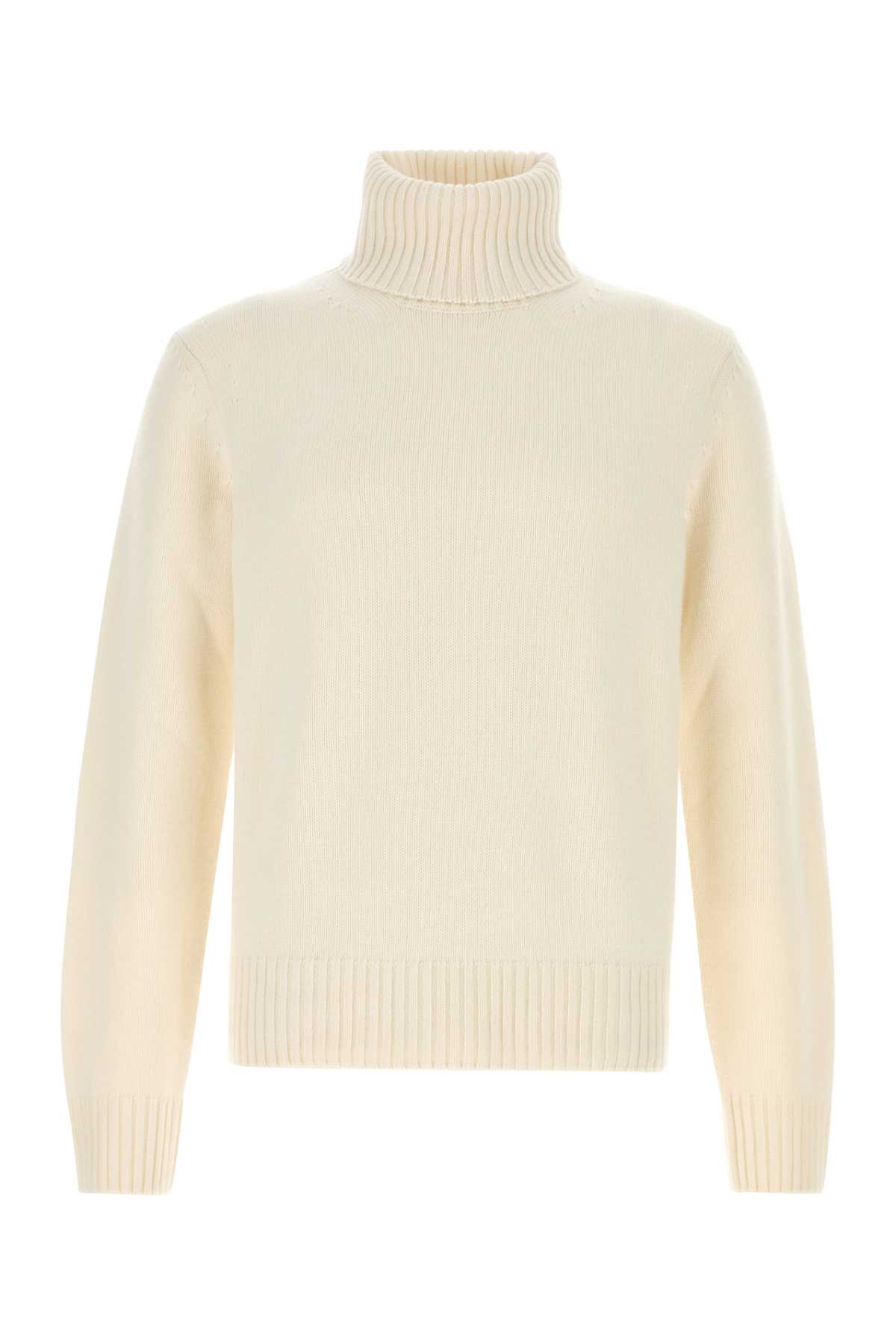 Tom Ford Cashmere Turtleneck Sweater With Ribbed Cuffs And Hem In Neutral