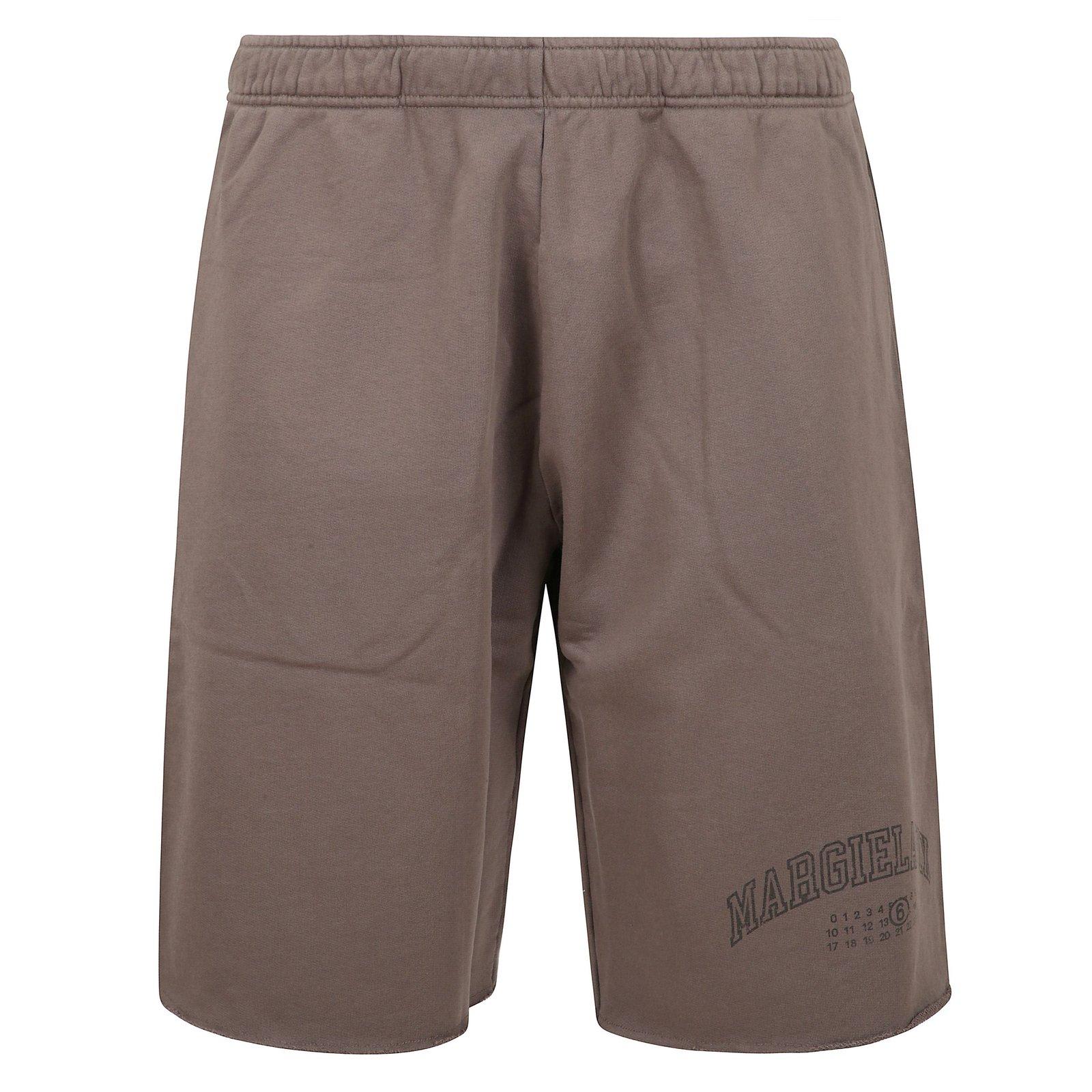 Number Motif Distressed Shorts