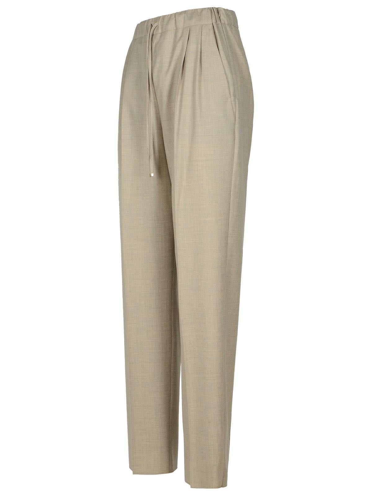 Shop Max Mara Drawstring Straight Leg Pants In Sand