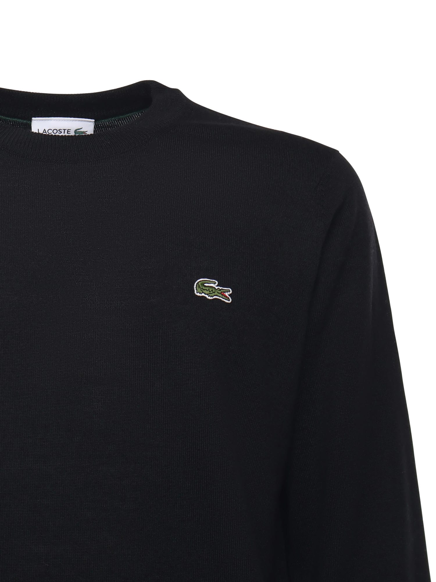 Lacoste Logo Pullover In Black