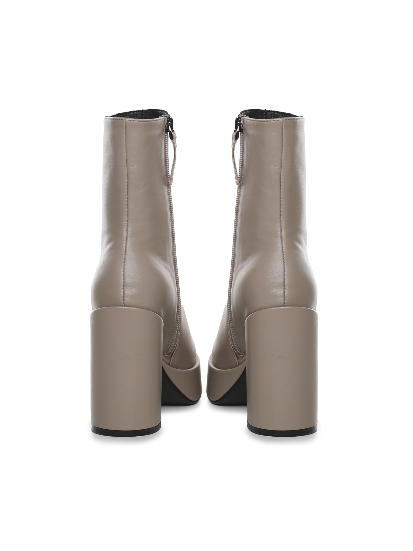 Shop Bibi Lou Leather Boot With Heel In Taupe