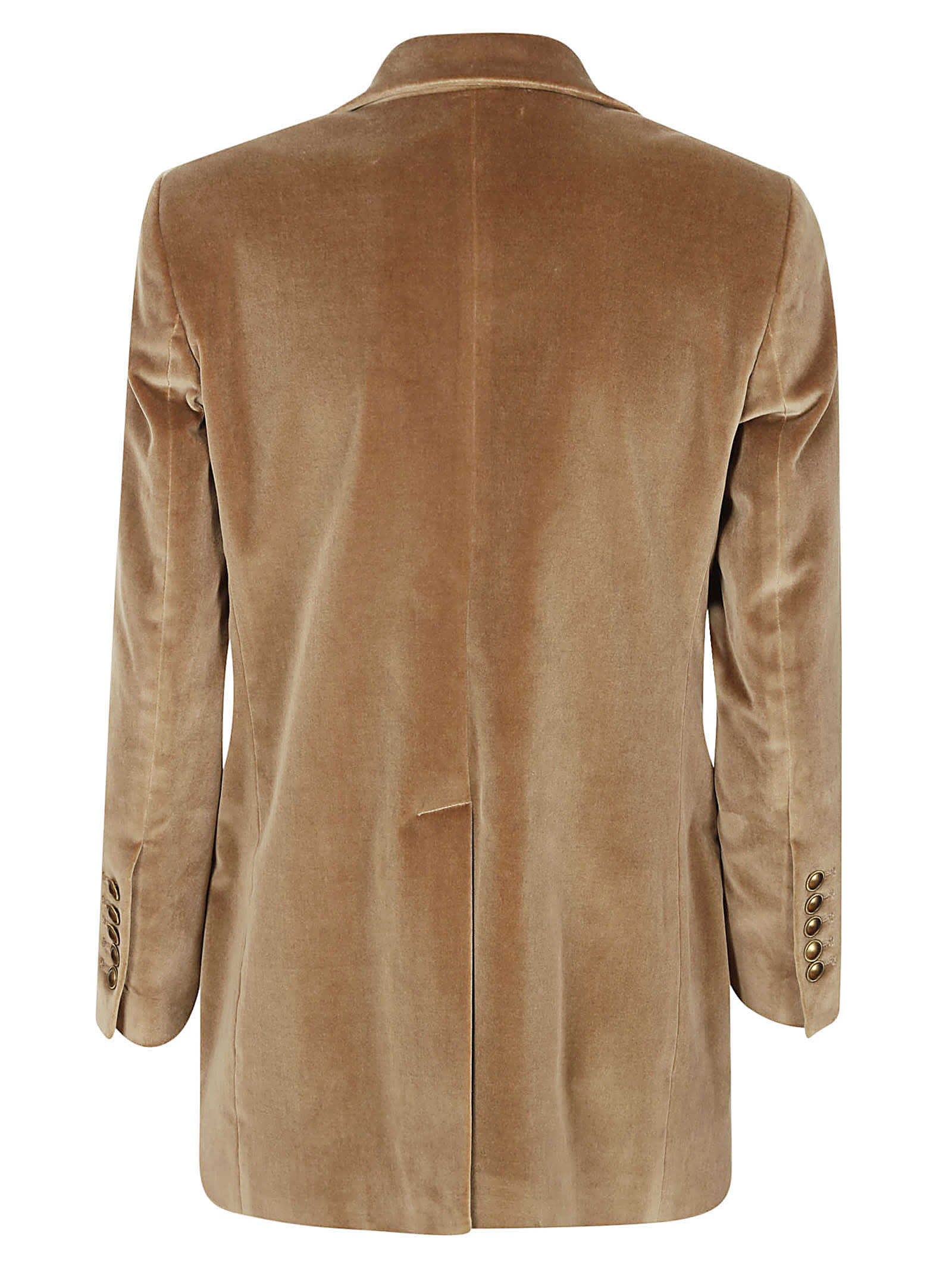 Shop Saulina Milano Jacket Velvet In Camel