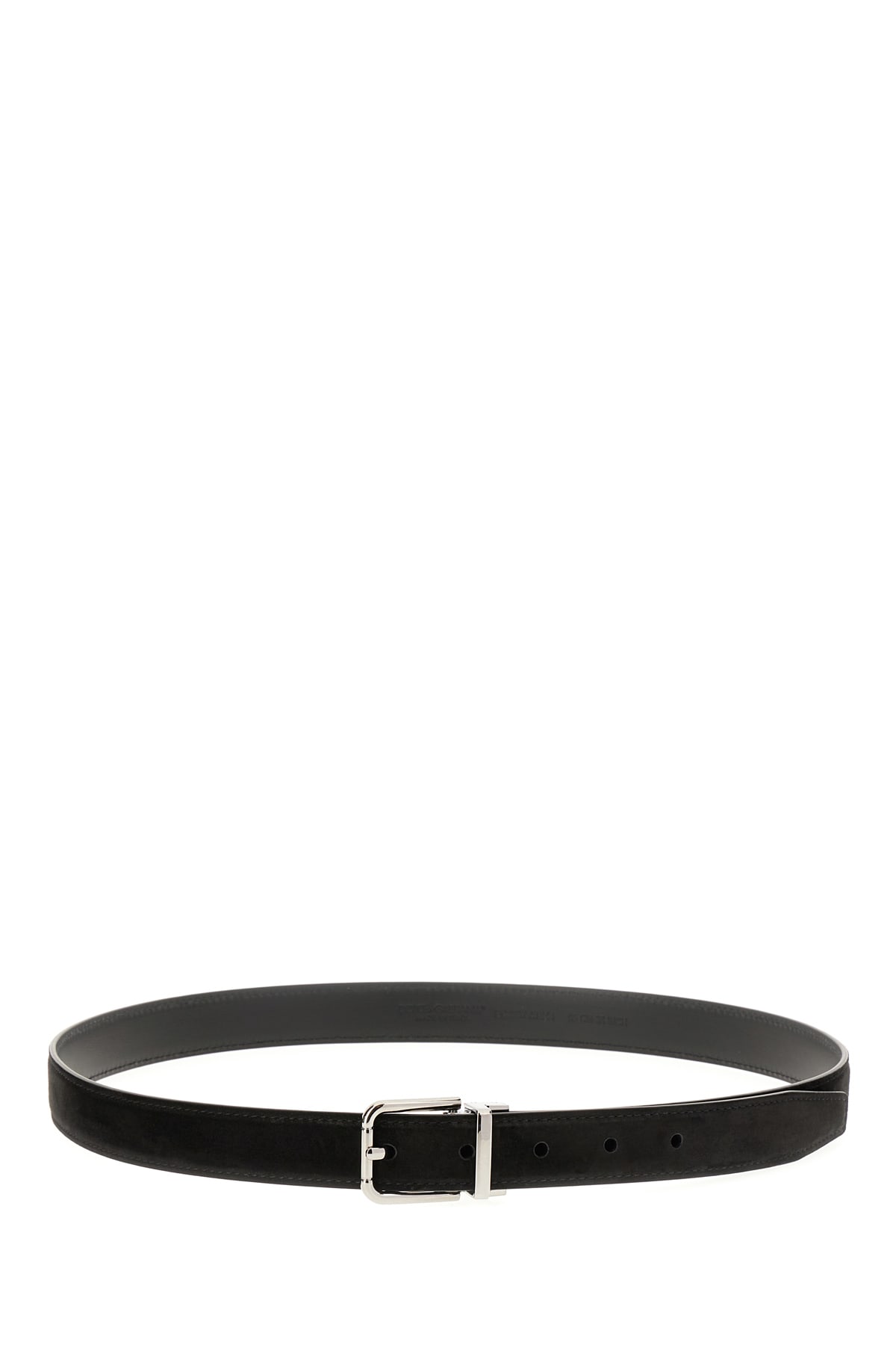 Dolce & Gabbana Black Cashmere Reversible Belt In Nocciola