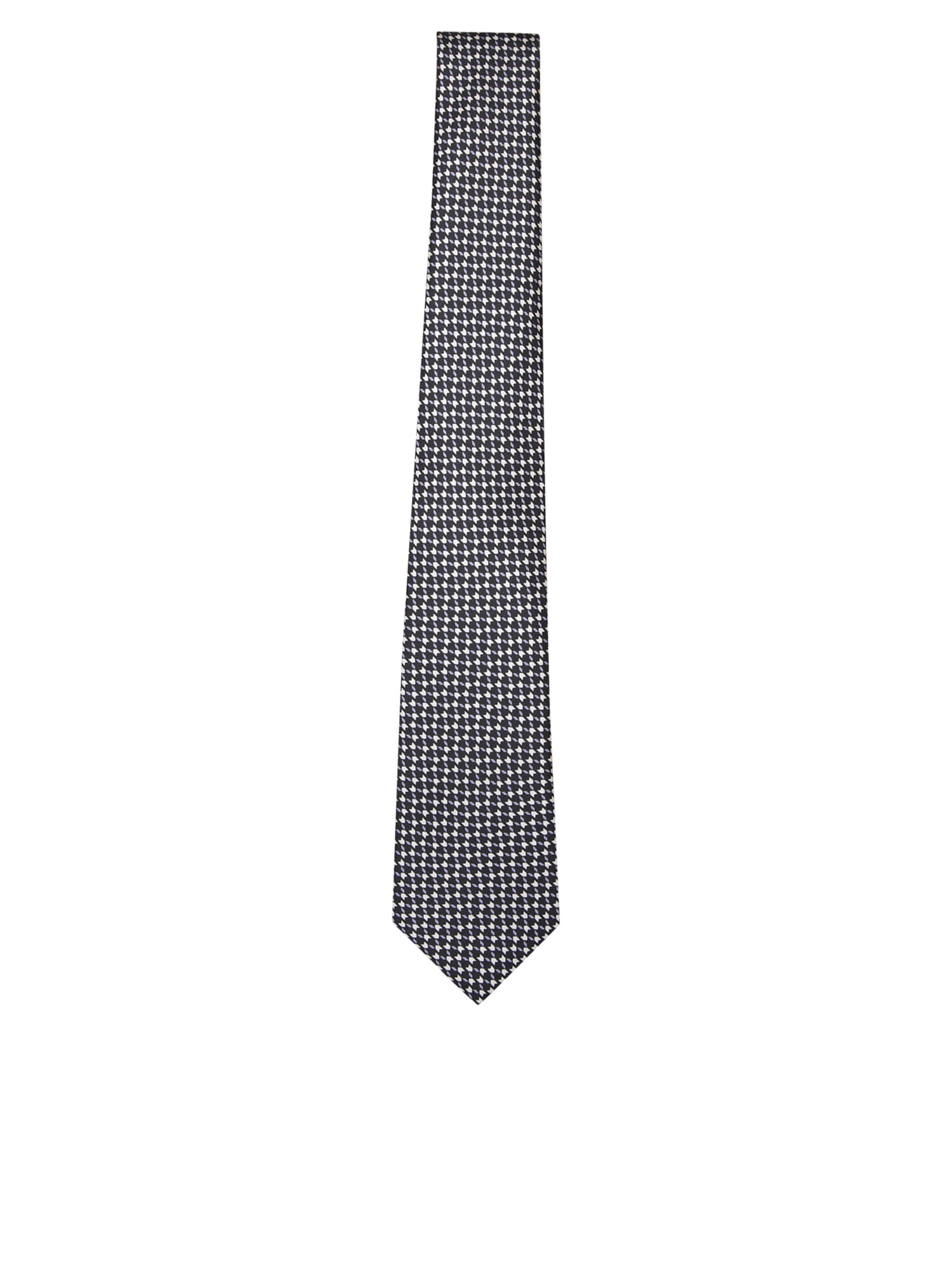 Shop Giorgio Armani Woven Print Silk Tie In Black