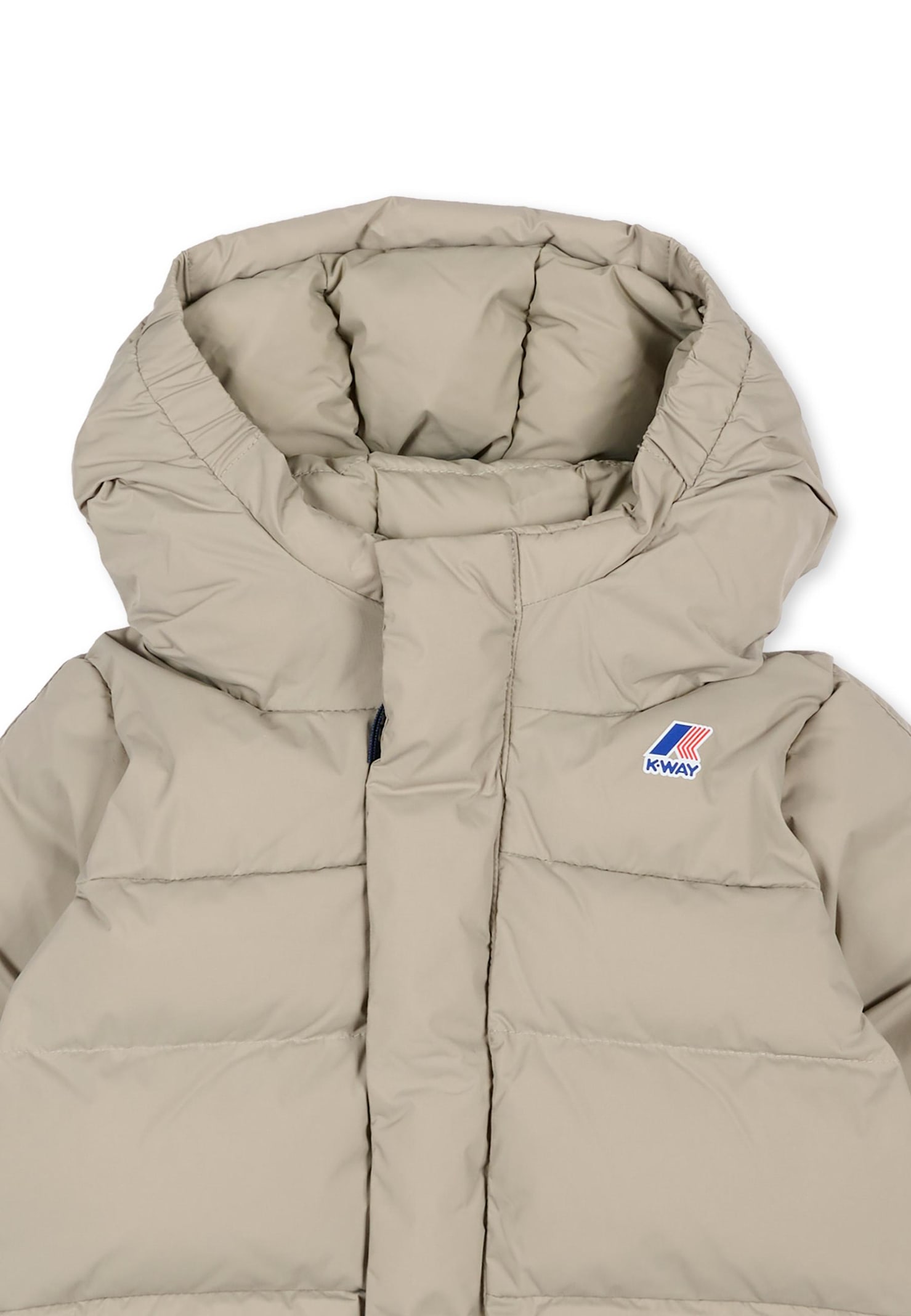 K-way Beige Down Jacket For Baby Boy In Neutral