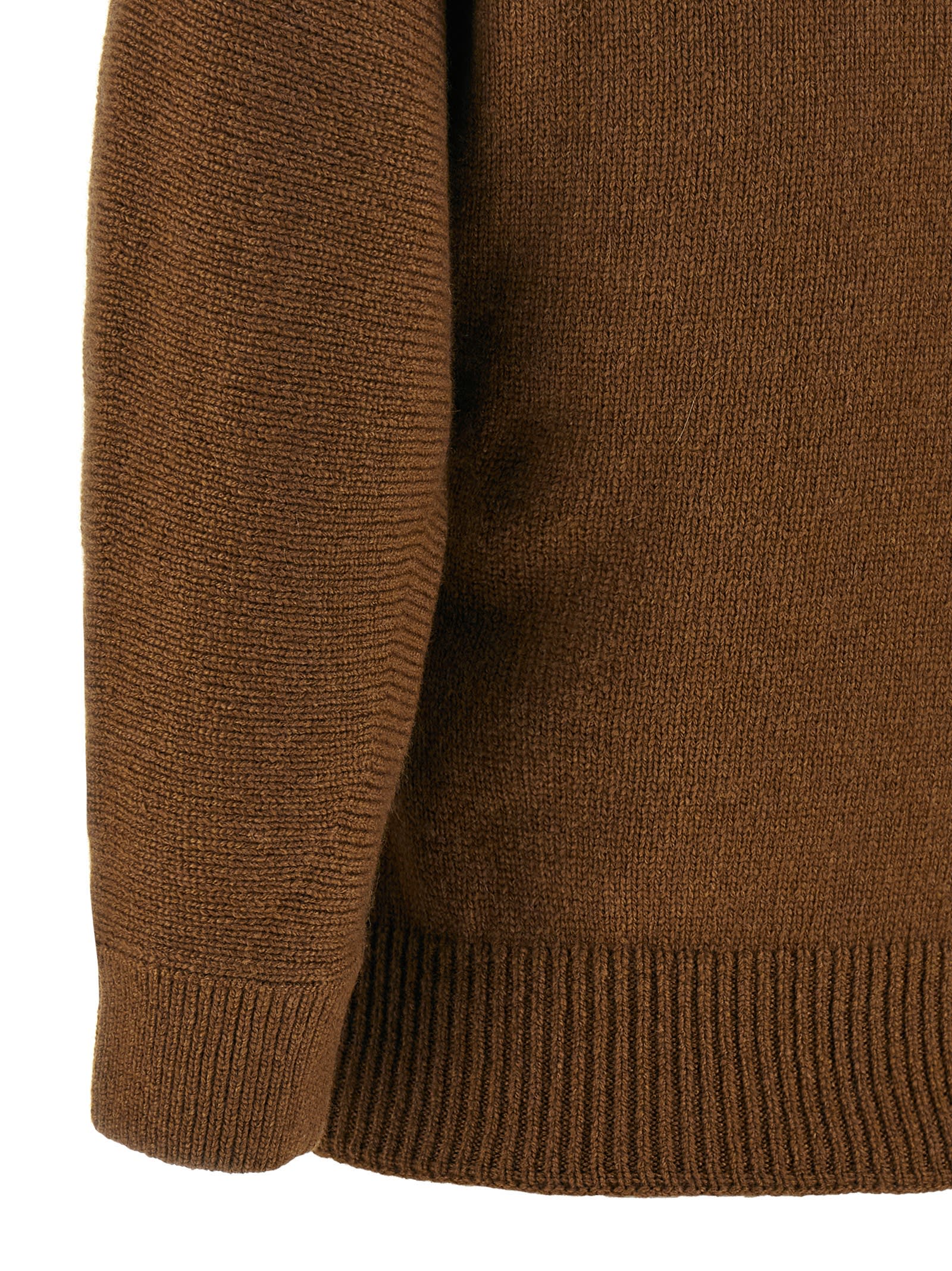 Khaite Herve Cashmere Polo Neck Sweater In Brown