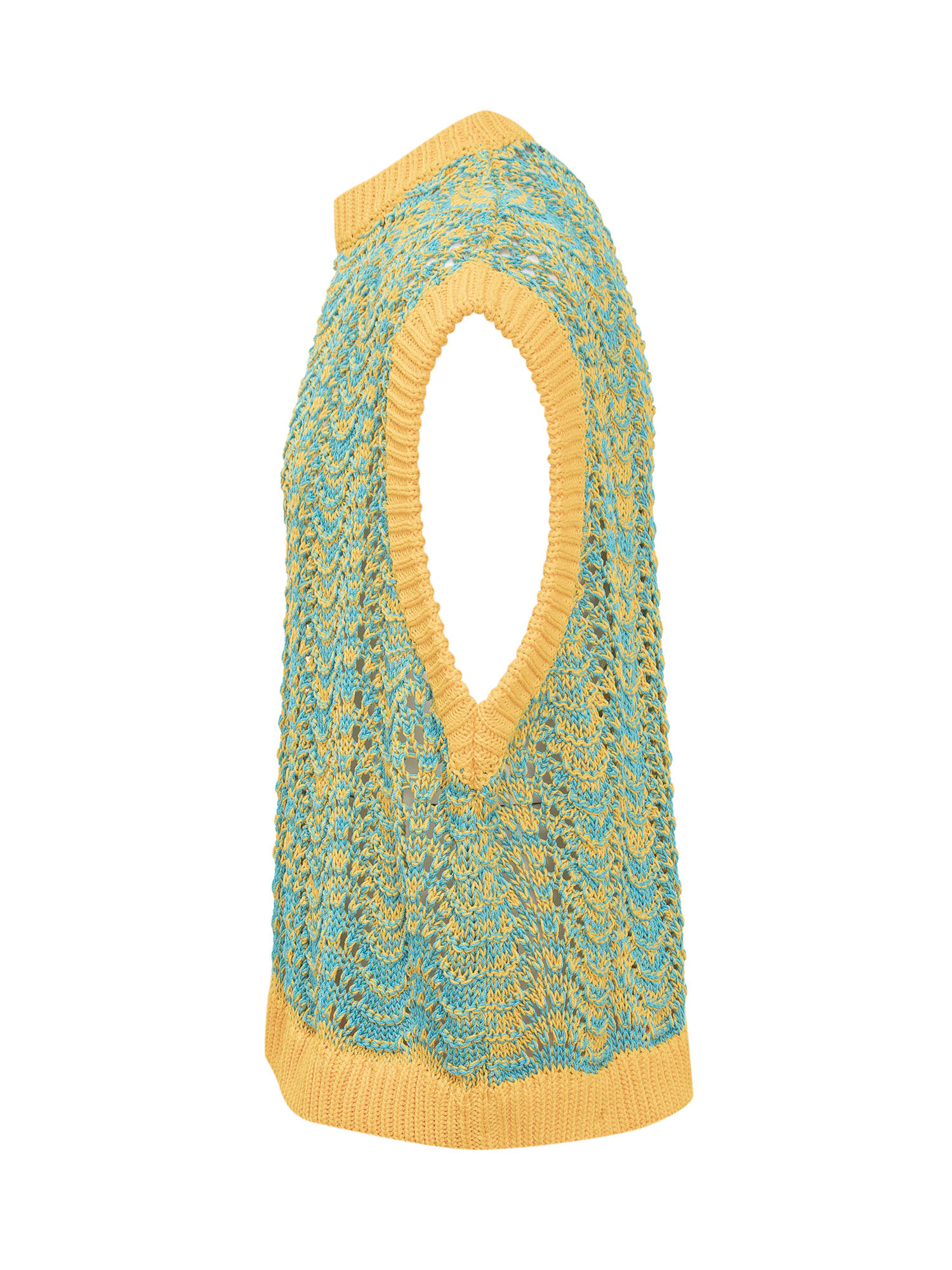 Shop Bonsai Knit Vest In Orange/azure