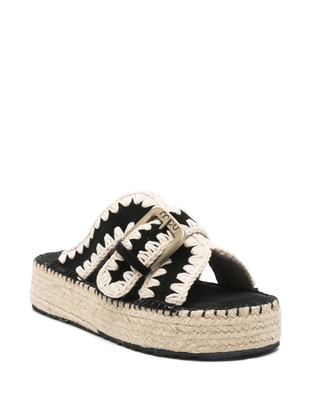 Mou Jute Sandals In Black