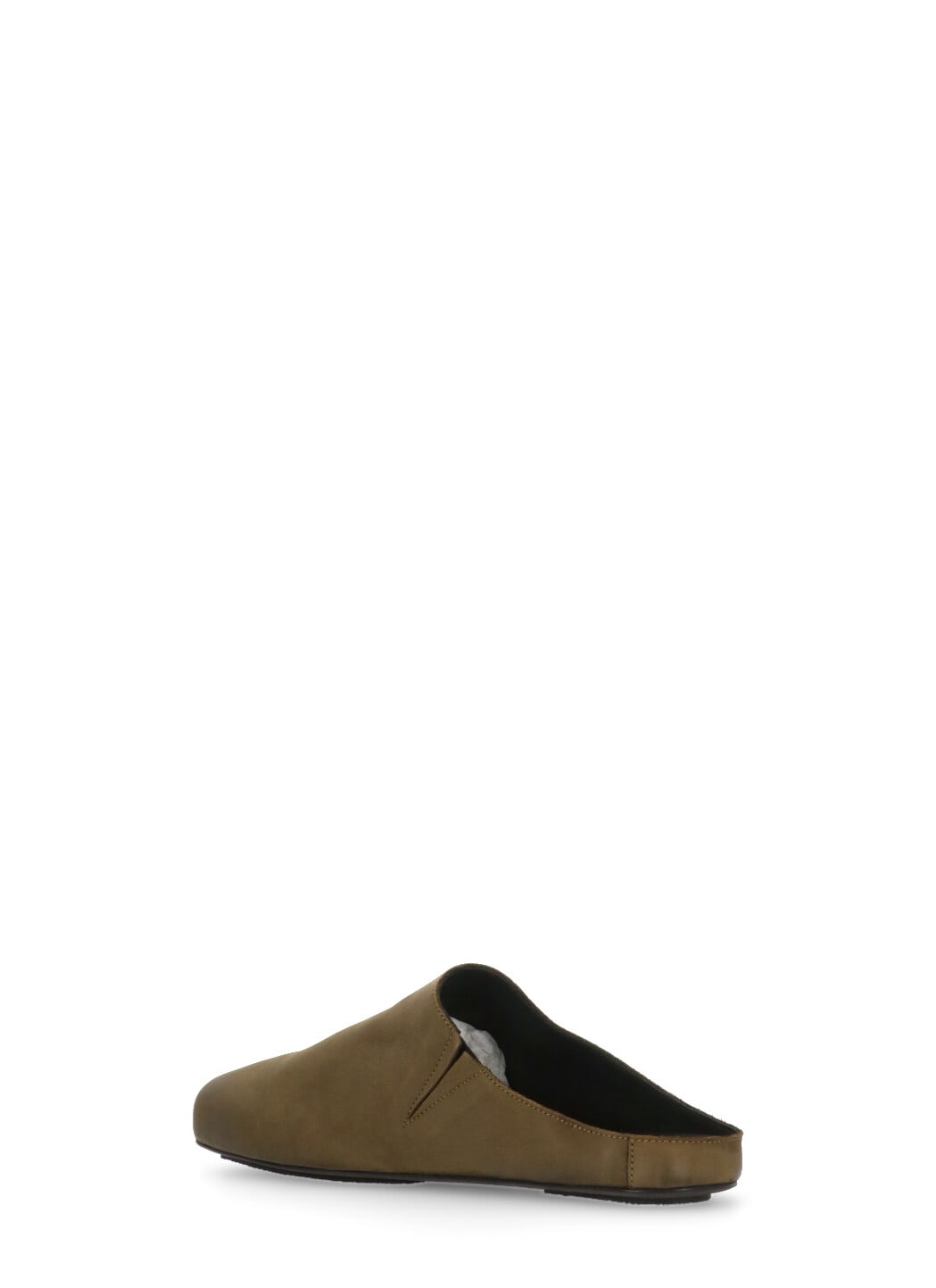 Uma Wang Olive Green Smooth Leather Sabots In Green