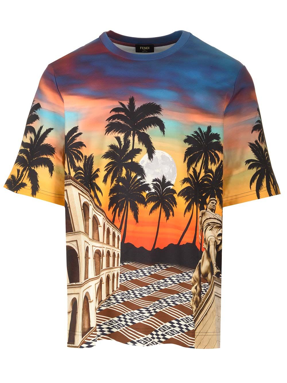 Shop Fendi Summer Roma T-shirt In Multicolor