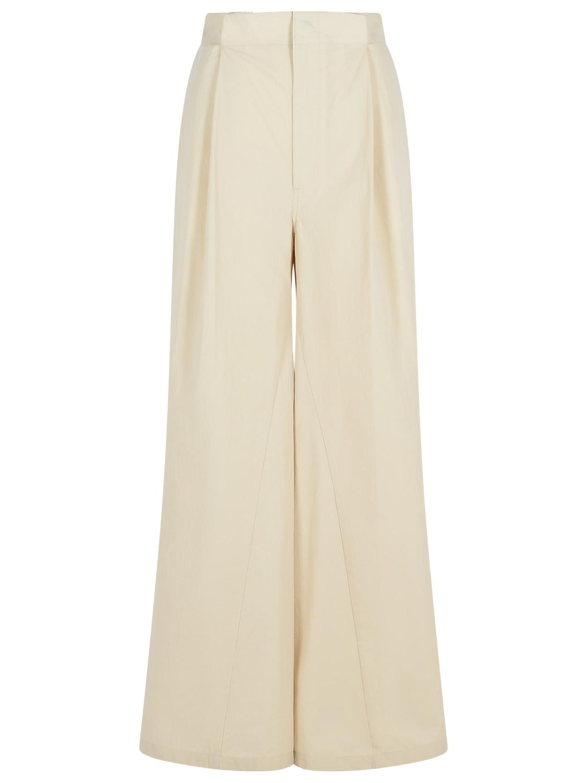 Maison Margiela Over Ivory Cotton Blend Pants In Ivory