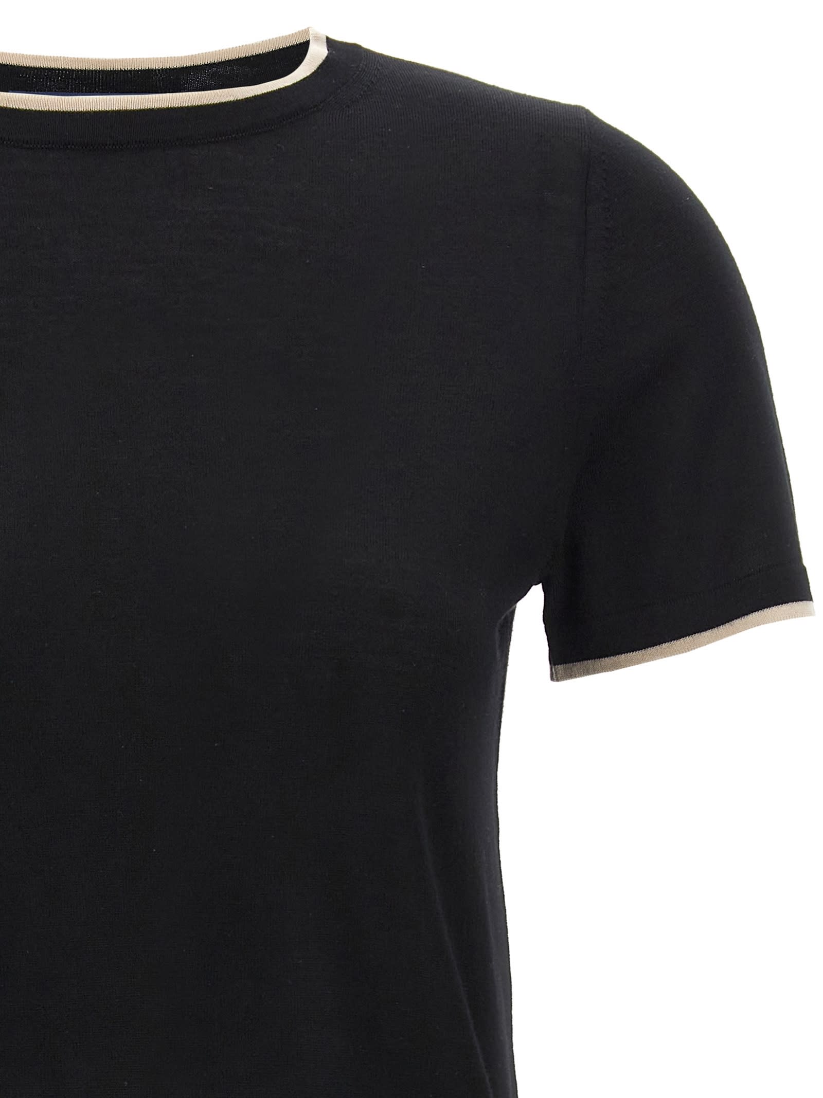 S Max Mara Egidio T-shirt In Virgin Wool In Black