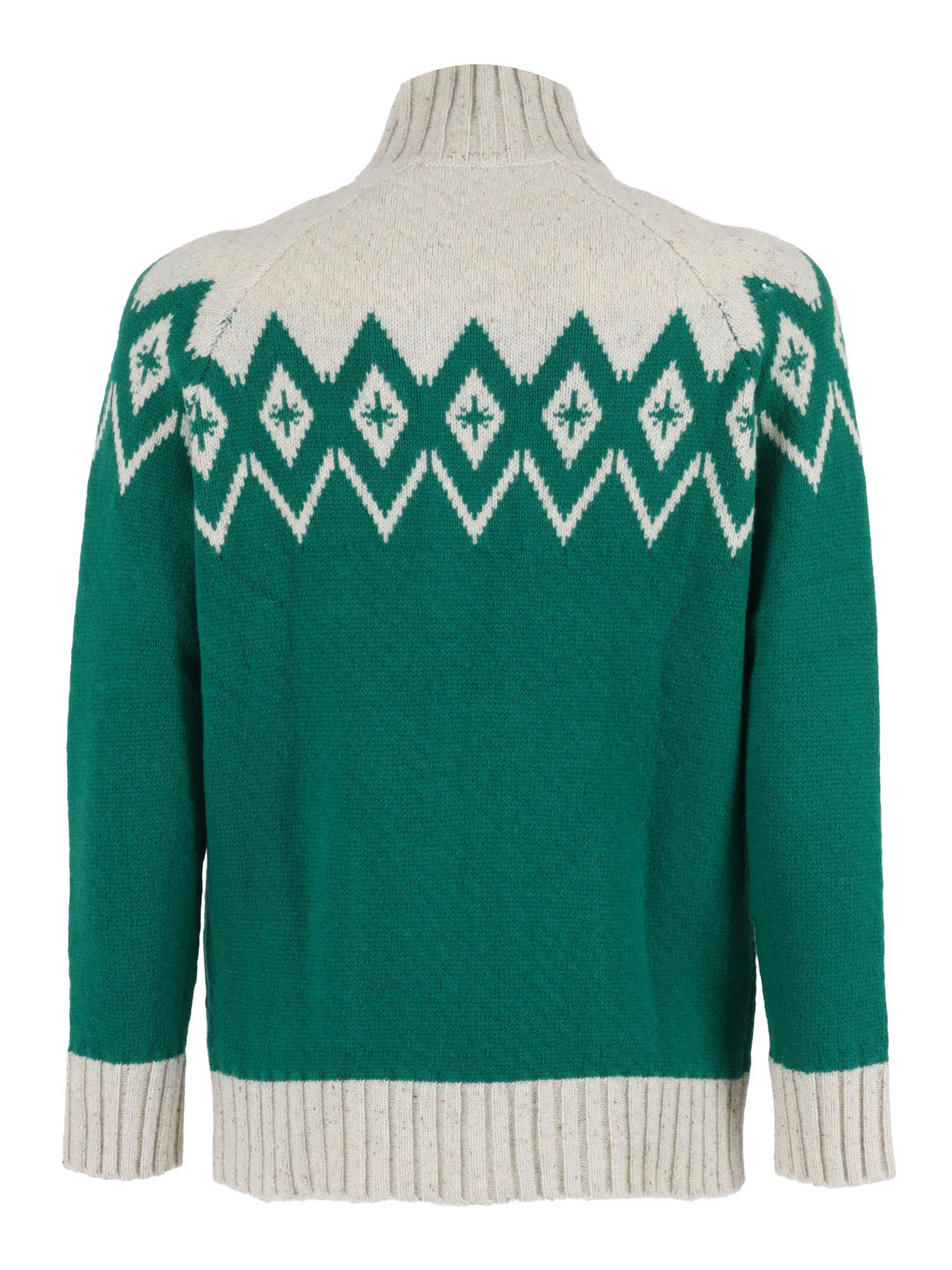 Ballantyne High-neck Cardigan In Green