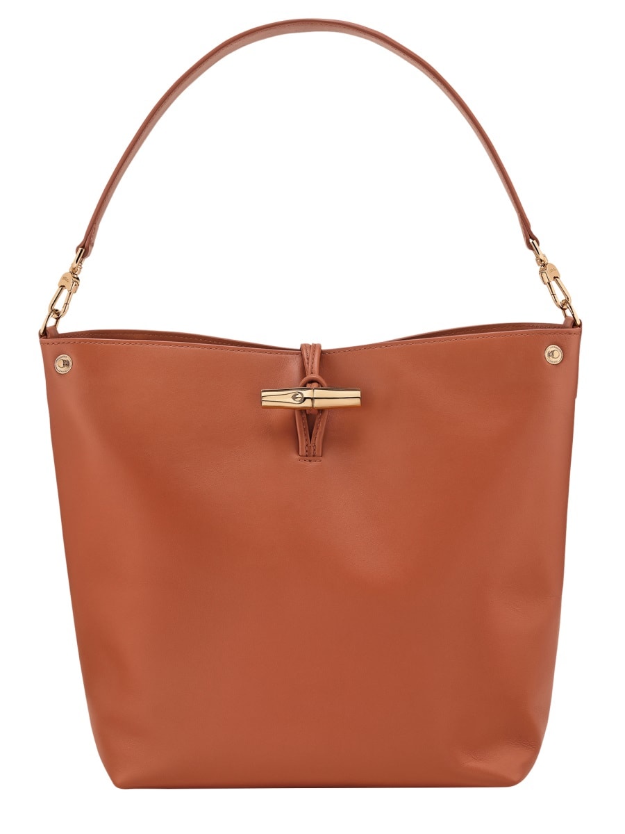 Longchamp Extra Small Le Roseau Leather Bucket Bag In Brown