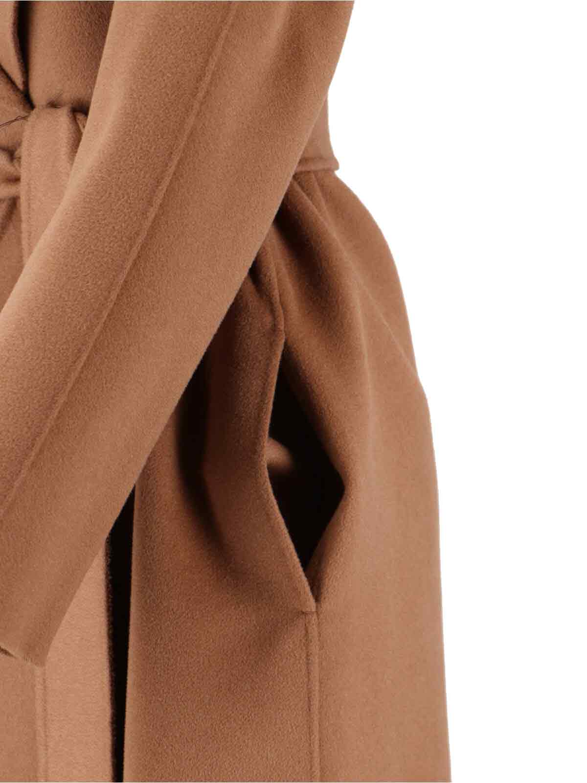 Max Mara Canneti Double Breasted Wool-cachemere Double Drap Long Coat Coats Brown In Brown