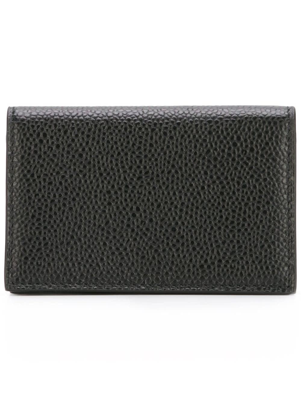 Shop Thom Browne Black Wallet With Laminated Leather In Grained Leather Man