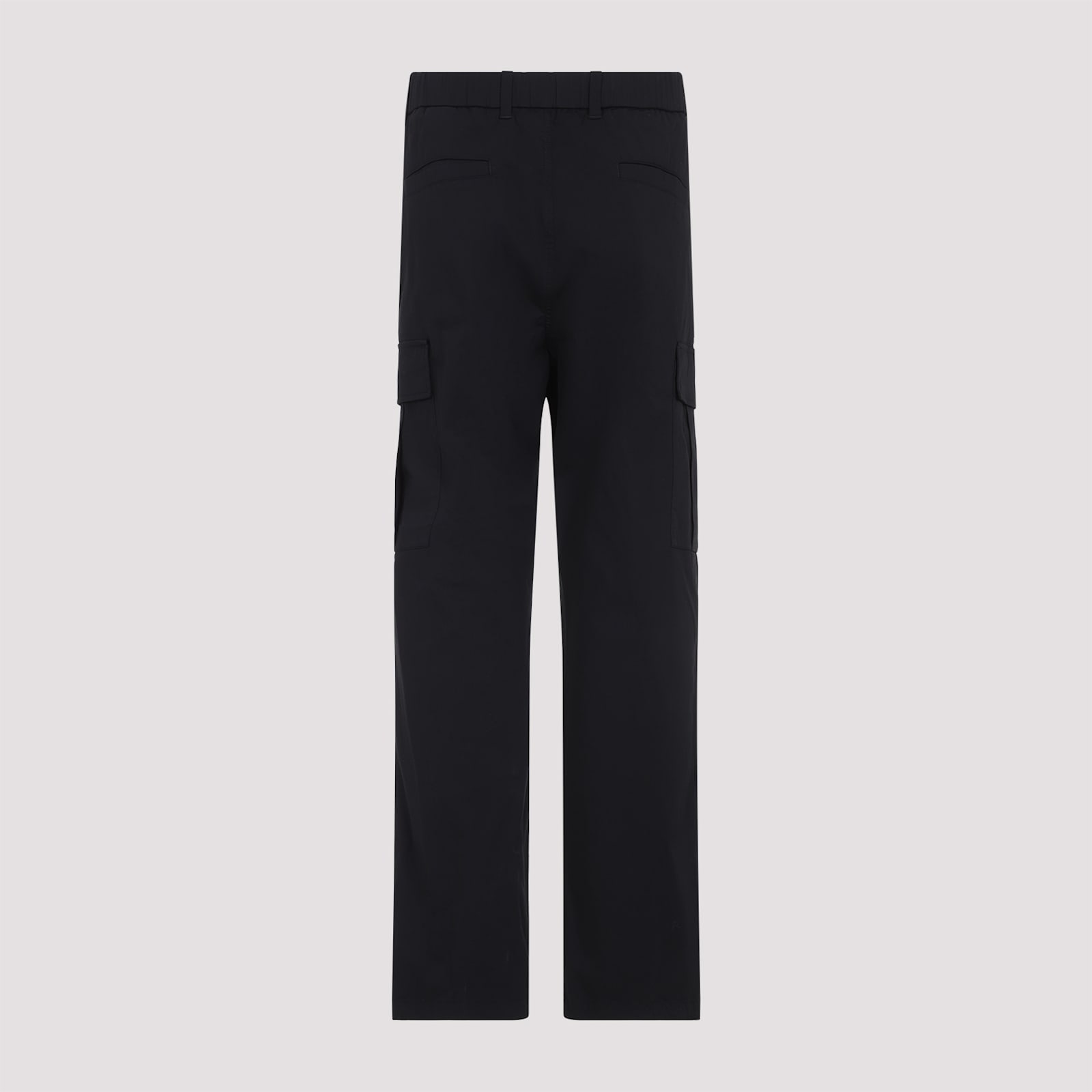 Moncler Cotton Trousers Cargo Pockets In Black