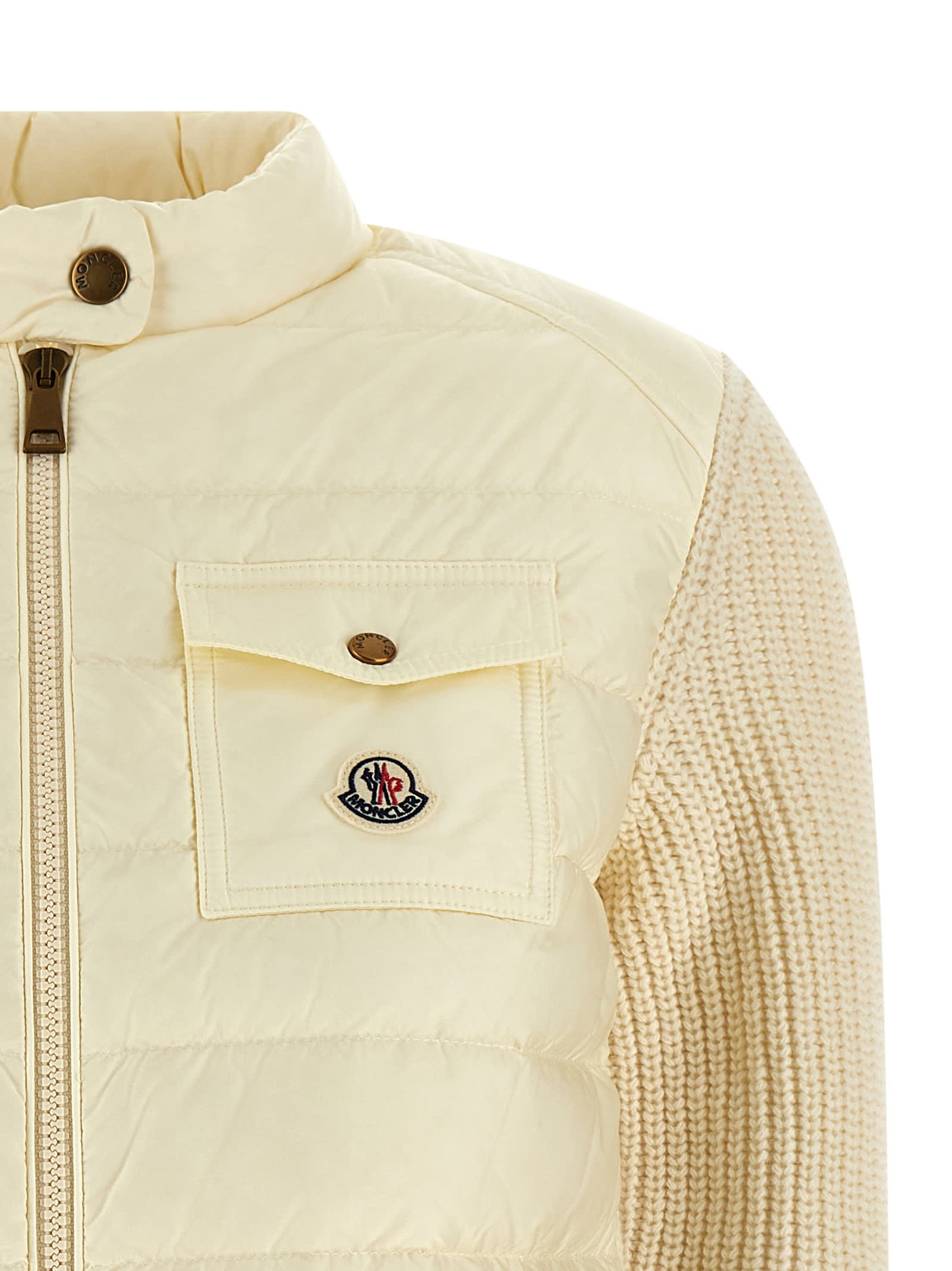 Moncler Padded Cardigan Sweaters And Cardigans White In White