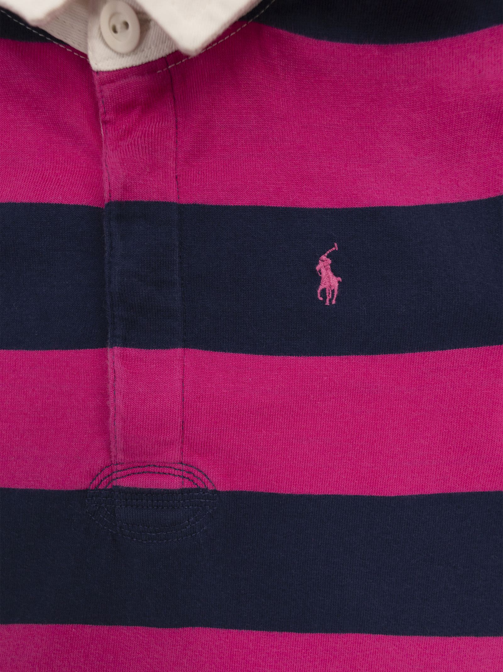 Polo Ralph Lauren Striped Stretch Piqué Polo Dress In Pink