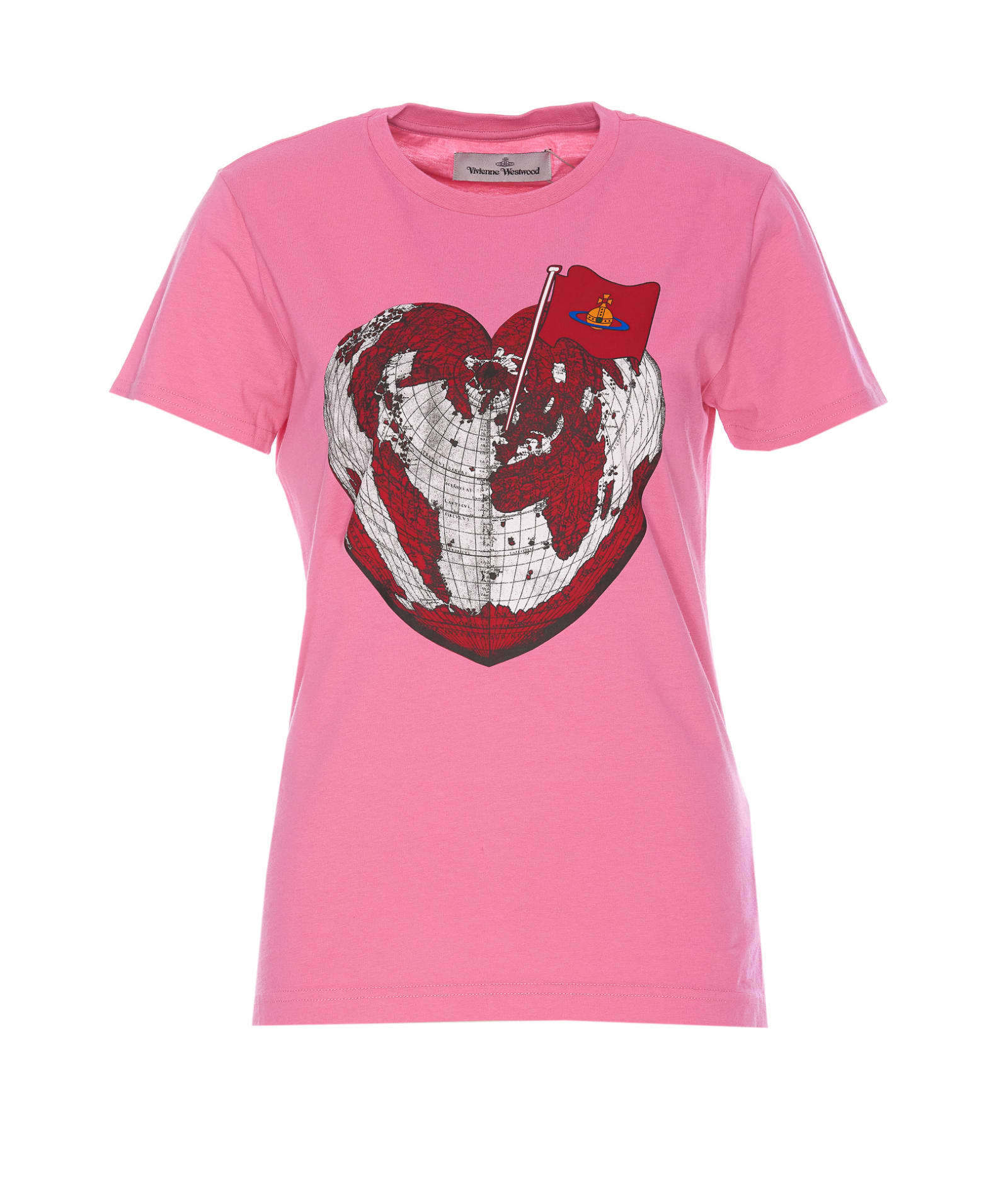 Shop Vivienne Westwood Heart World T-shirt In Pink