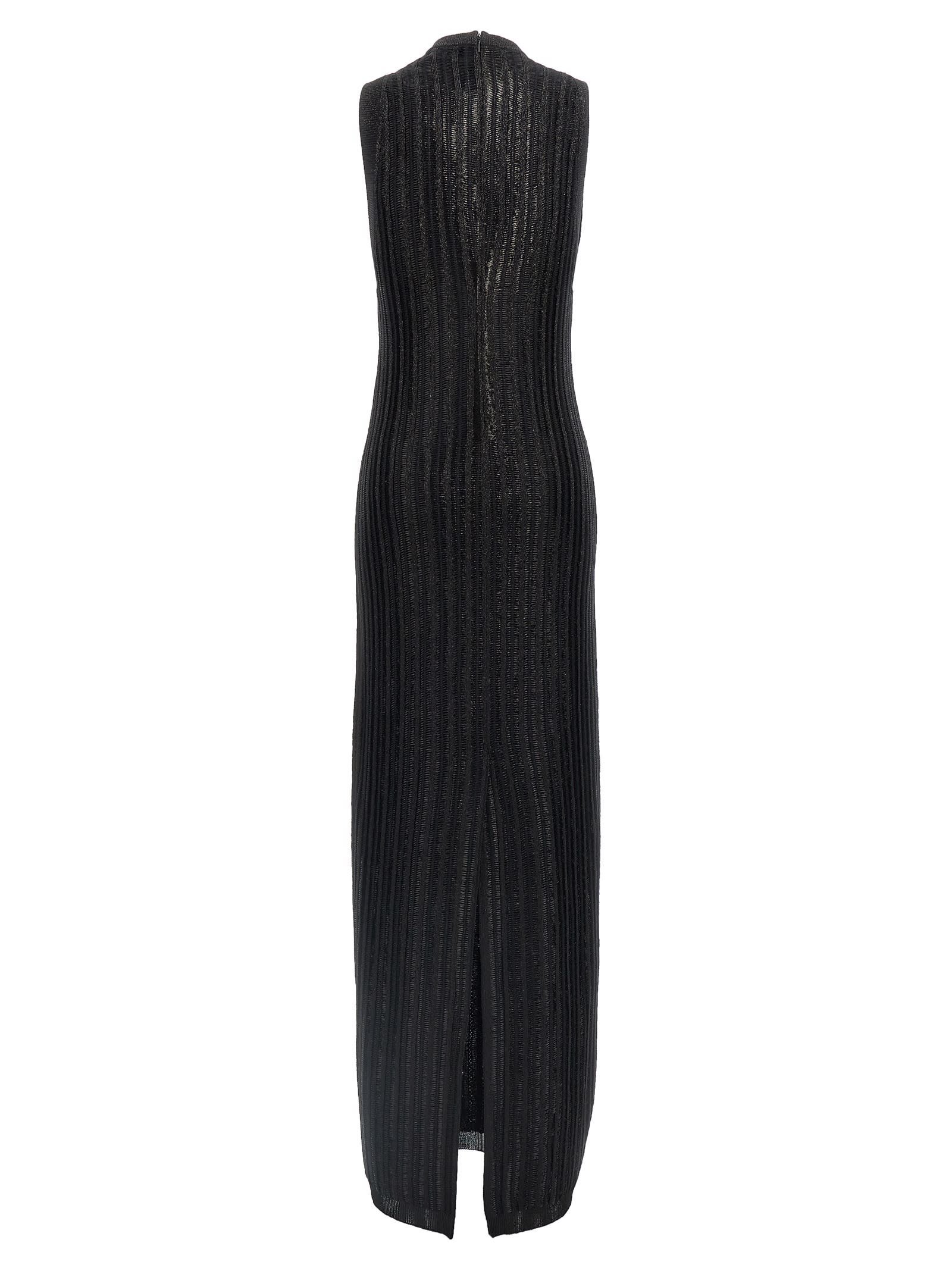 Shop Tom Ford Laminated Knit Dress In Black