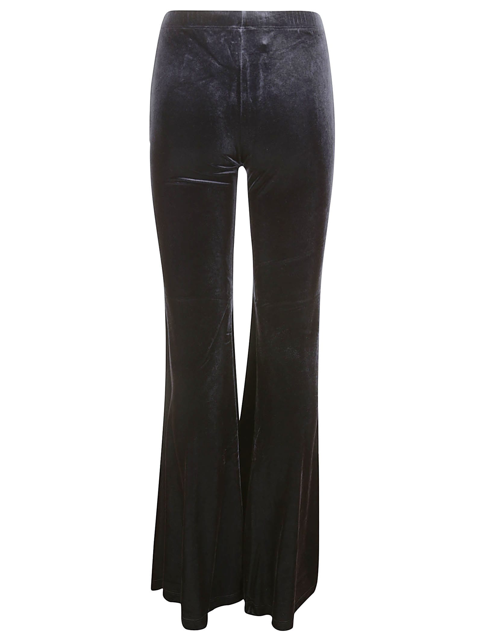 Shop Vetements Extreme Flared Velvet Pants In Black